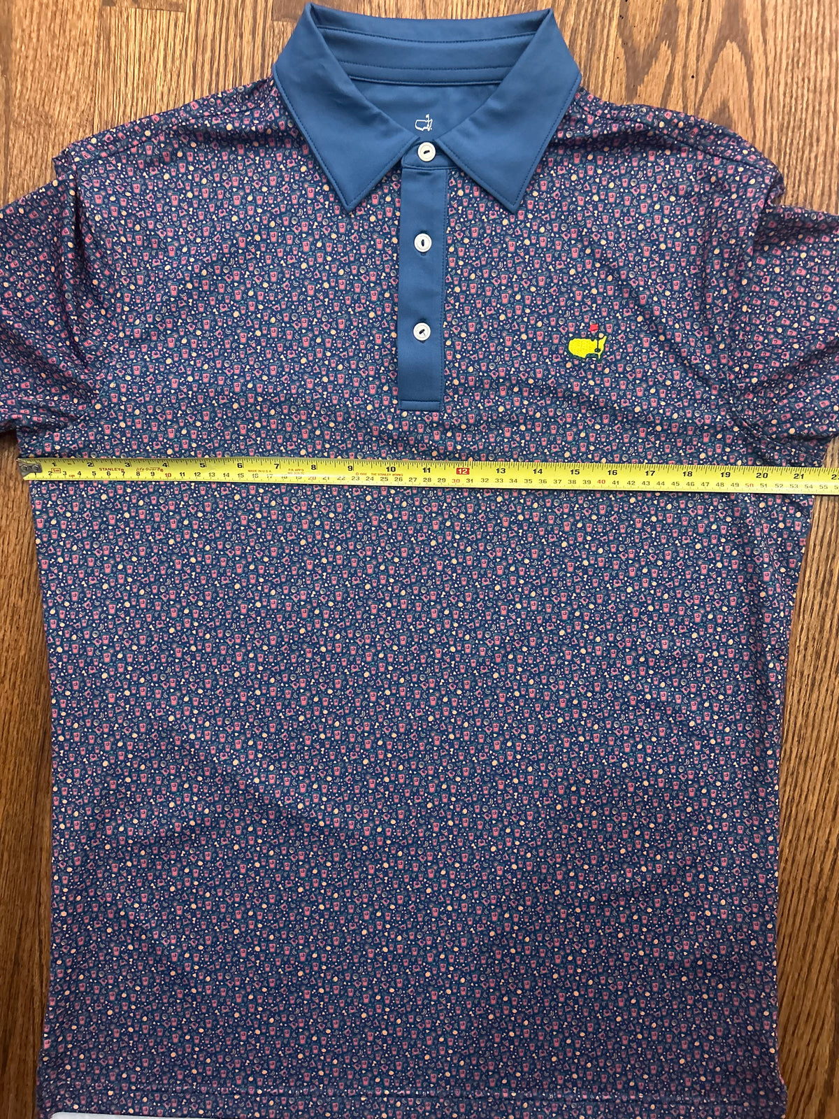 Men’s Small Masters Tech Navy Purple Drinks Graphic Performance Golf Polo Angc