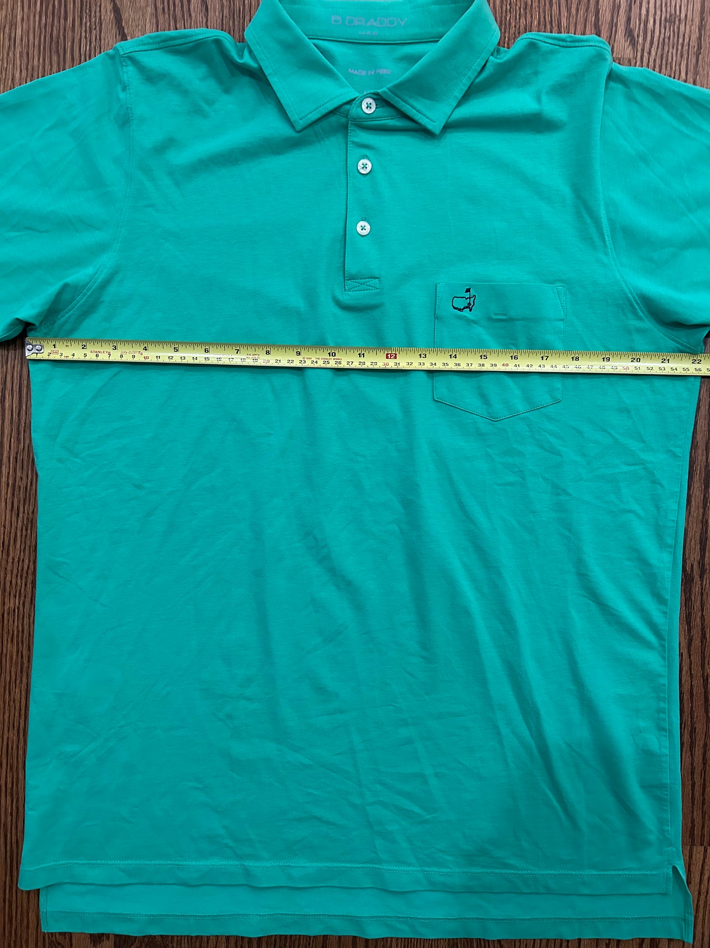 Men’s Medium Masters B Draddy Green Pima Cotton Golf Polo