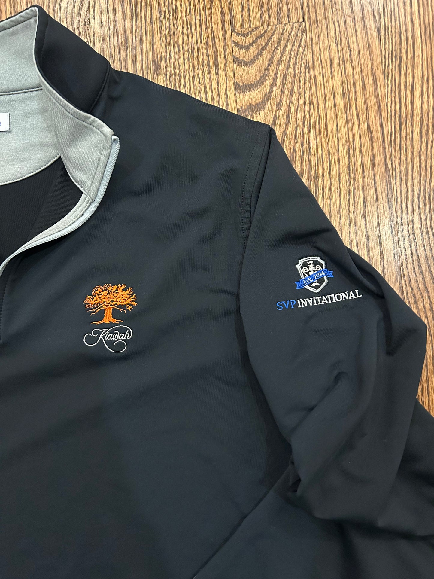 Men’s Large Peter Millar Kiawah Island Black Quarter Zip Golf