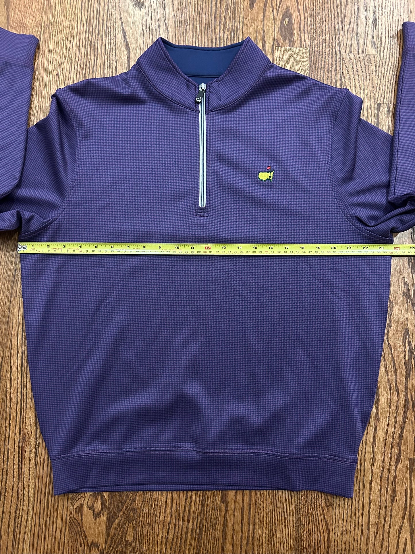 Men’s Medium Masters Tech Purple Houndstooth Quarter Zip