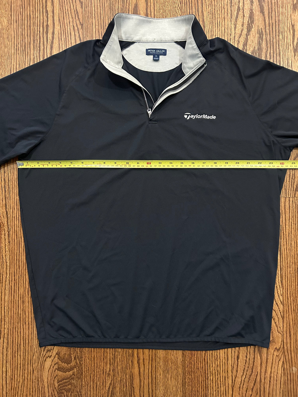 Peter Millar Crown Crafted TaylorMade Golf Quarter Zip Mens XL Black Pullover