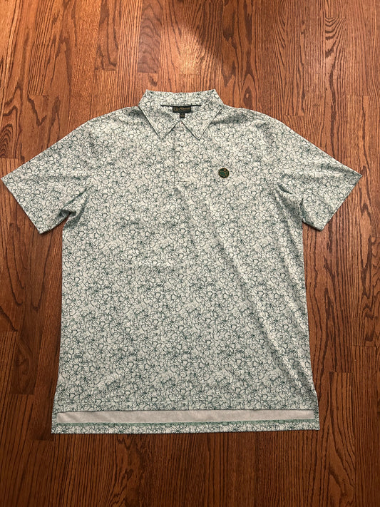 Men’s Large Green Floral Masters Berckmans Place Polo