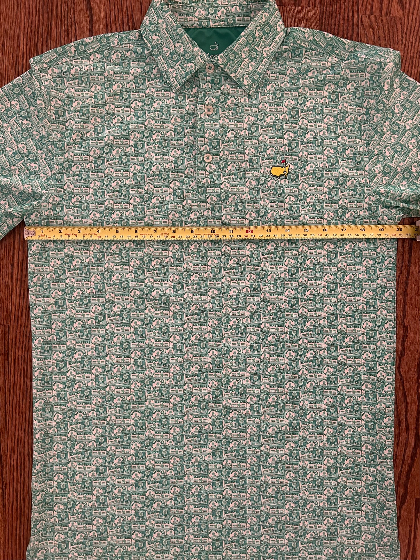 Men’s Small Masters Tech Green Graphic Polo