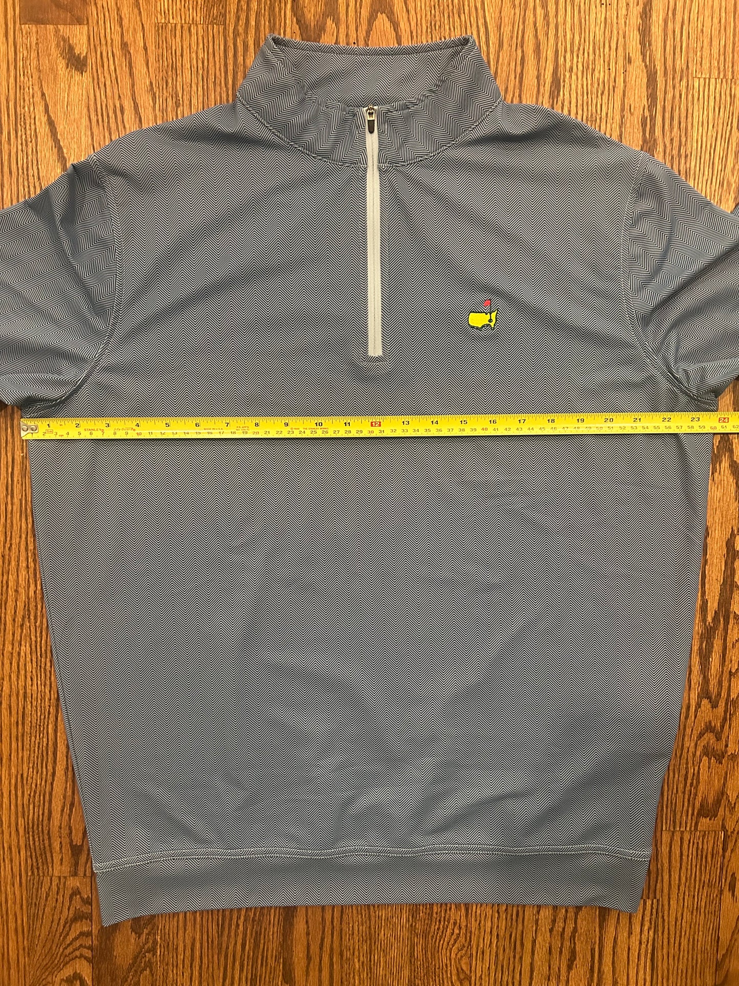 Men’s Large Masters Peter Millar Blue Performance Golf Quarter Zip