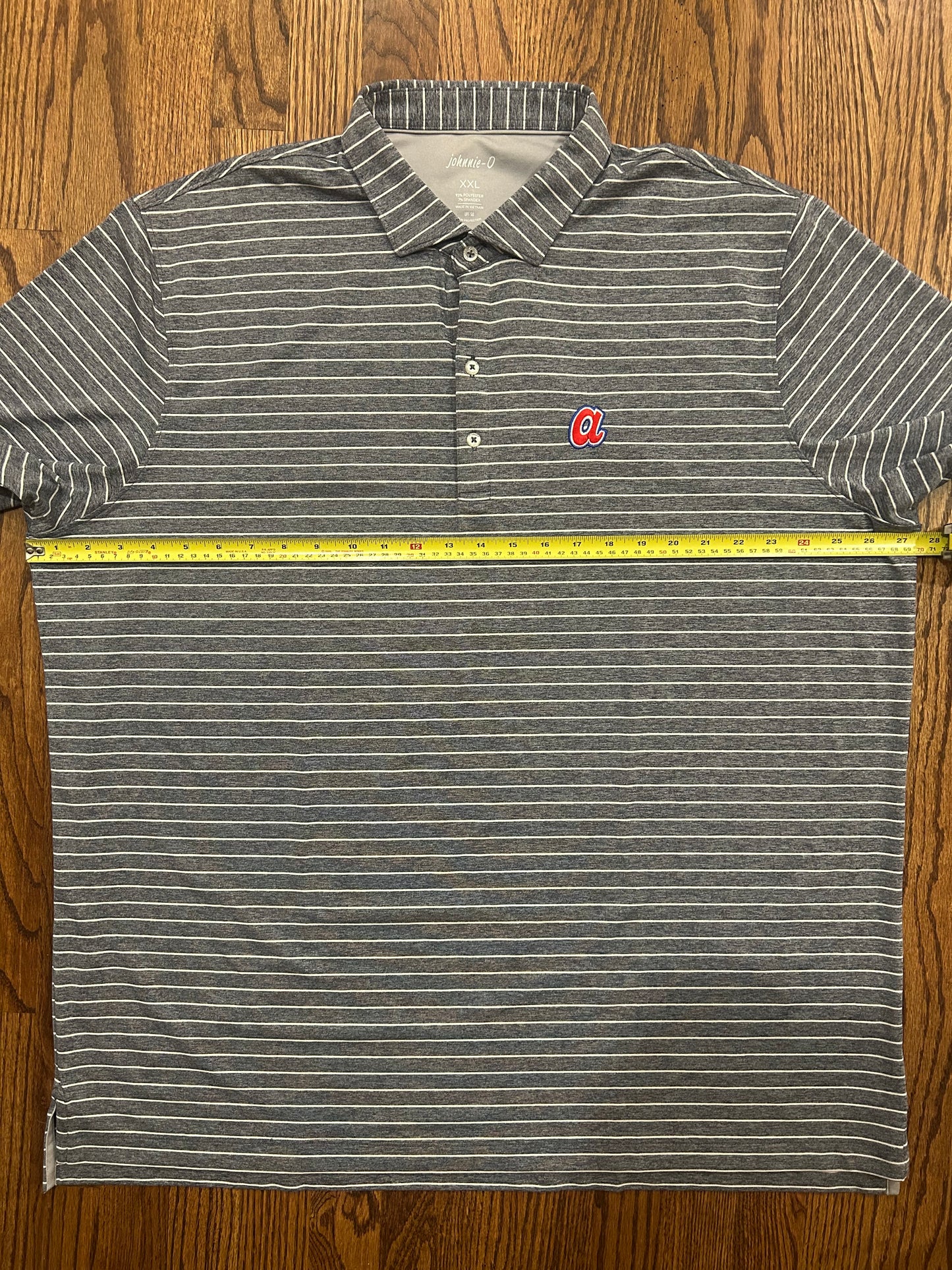 Men’s XXL Johnnie-O Atlanta Braves Striped Polo