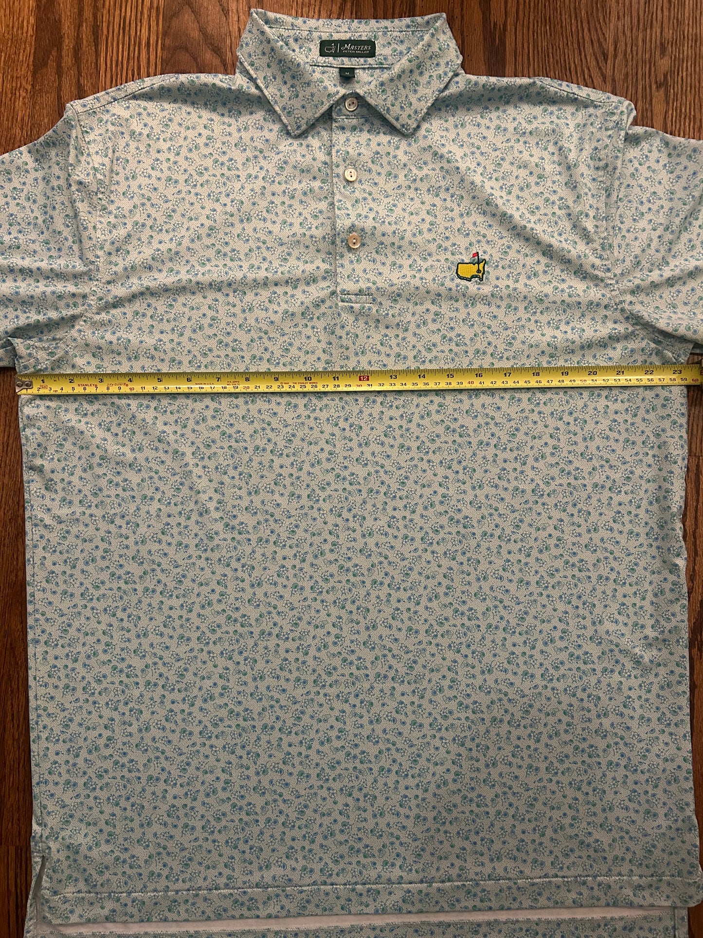 Men’s Medium Masters Peter Millar Augusta National Blue Floral Performance Golf Polo