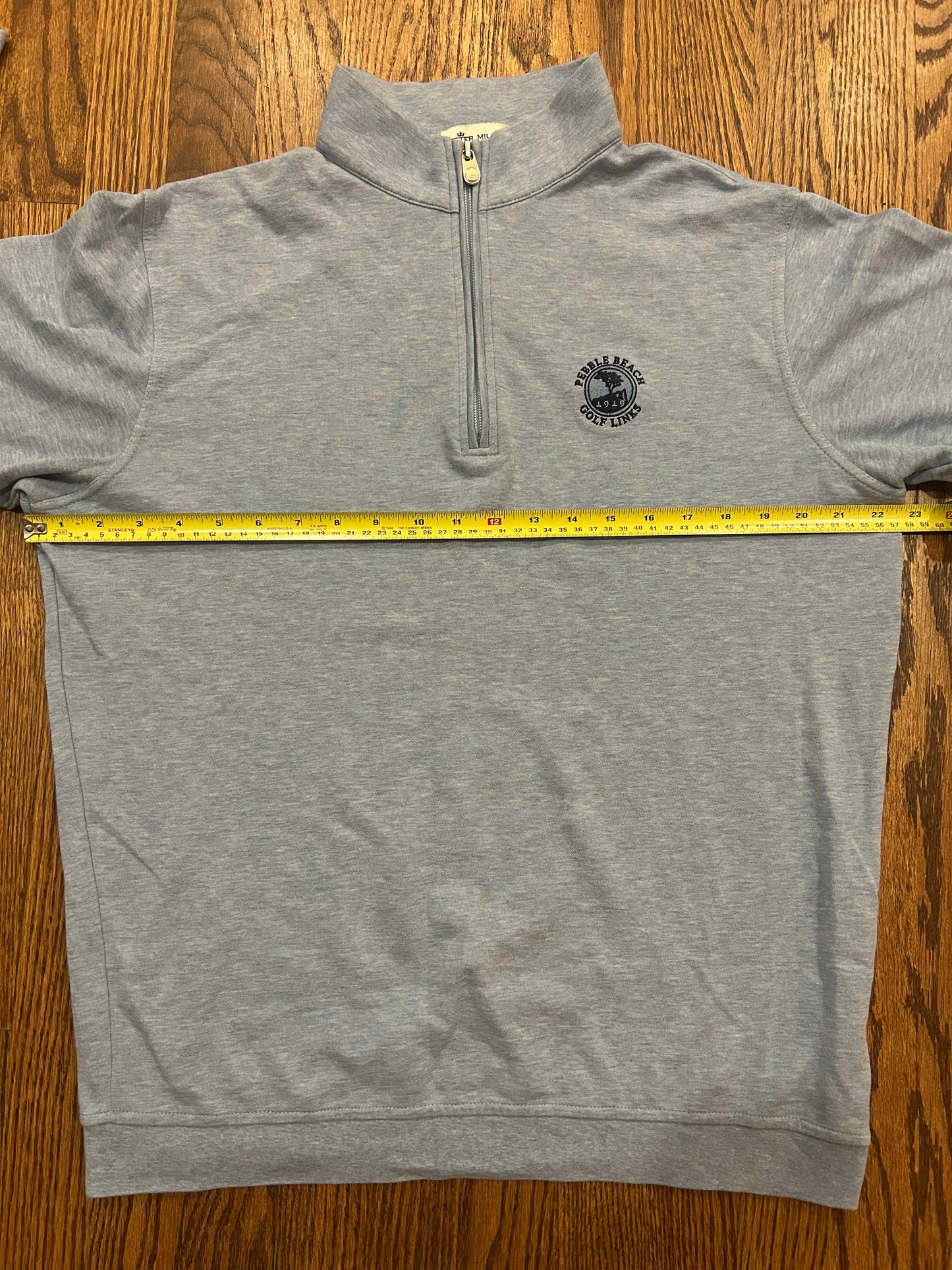 Men’s Medium Peter Millar Pebble Beach Golf Quarter Zip Pullover Light Blue