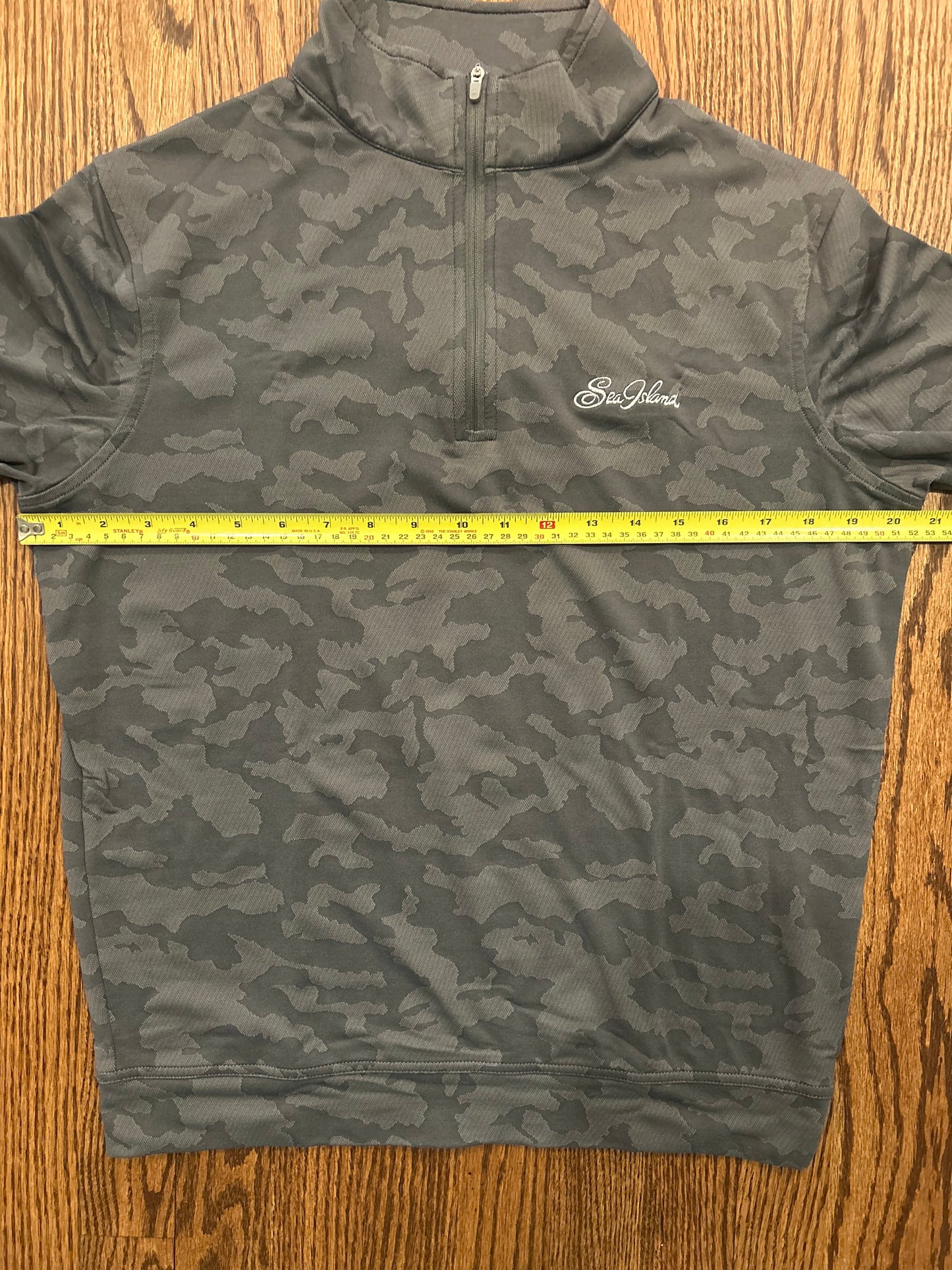 Men’s Small Peter Millar Sea Island Golf Gray Camp Performance Quarter Zip