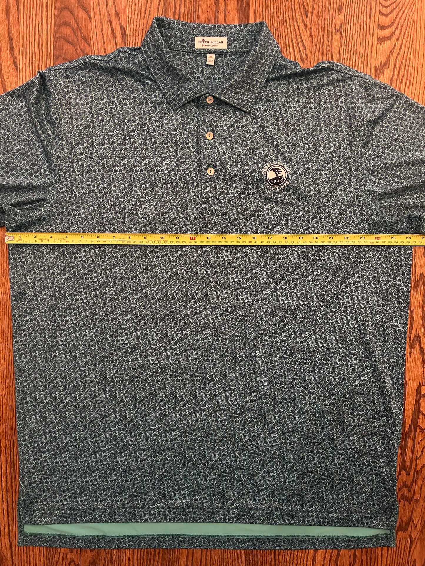 Men’s XL Peter Millar Pebble Beach Golf Links Green Skulls Performance Golf Polo