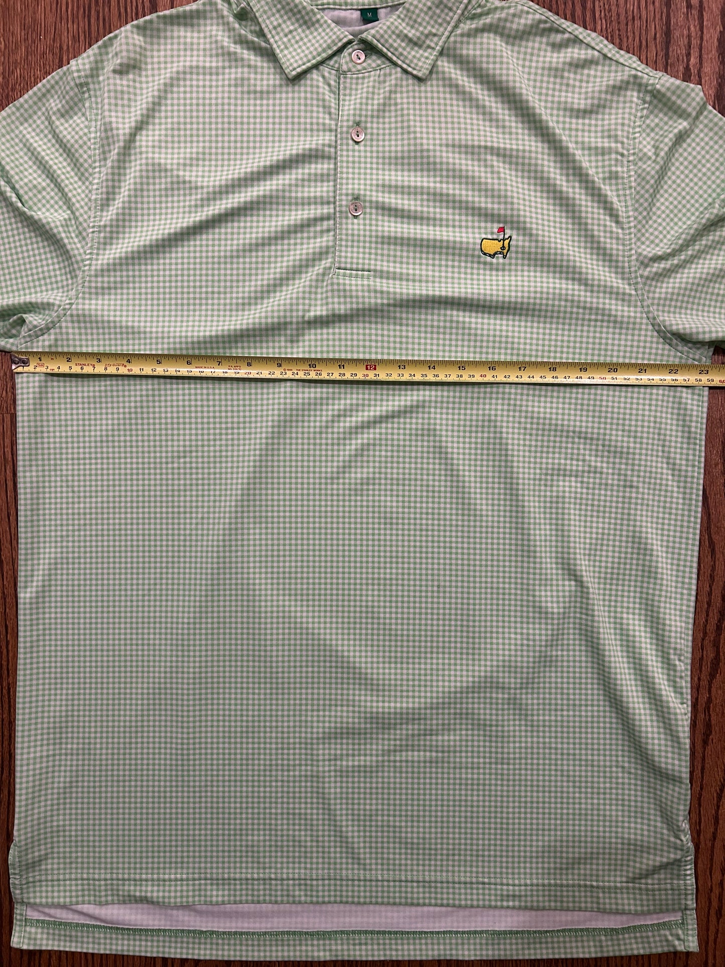 Men’s Medium Masters Peter Millar Green Plaid Polo