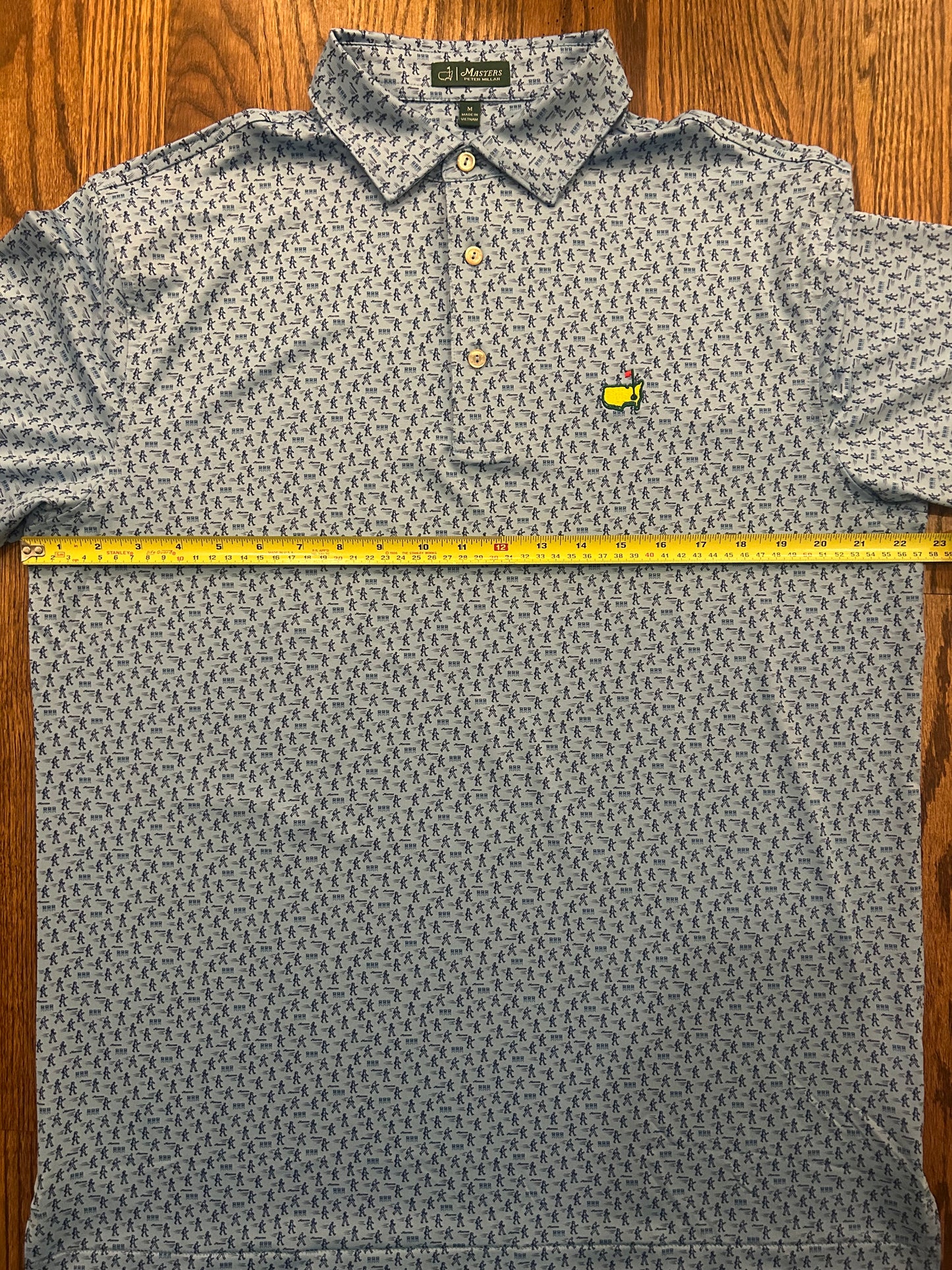 Men’s Medium Masters Peter Millar Augusta National Blue Walking Patrons Golf Polo