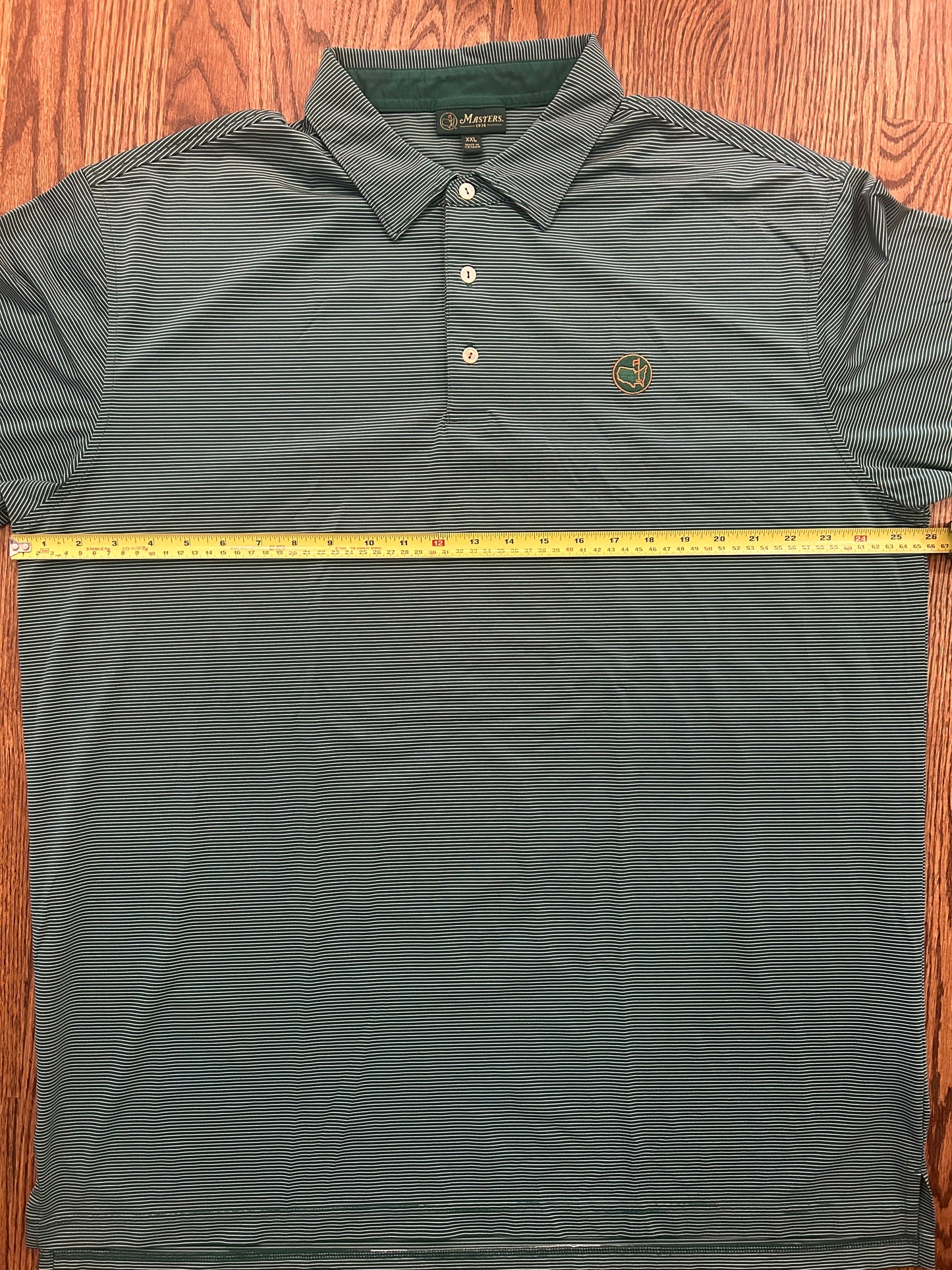 Men’s 2XL Masters 1934 Berckmans Place Green Striped Performance Polo