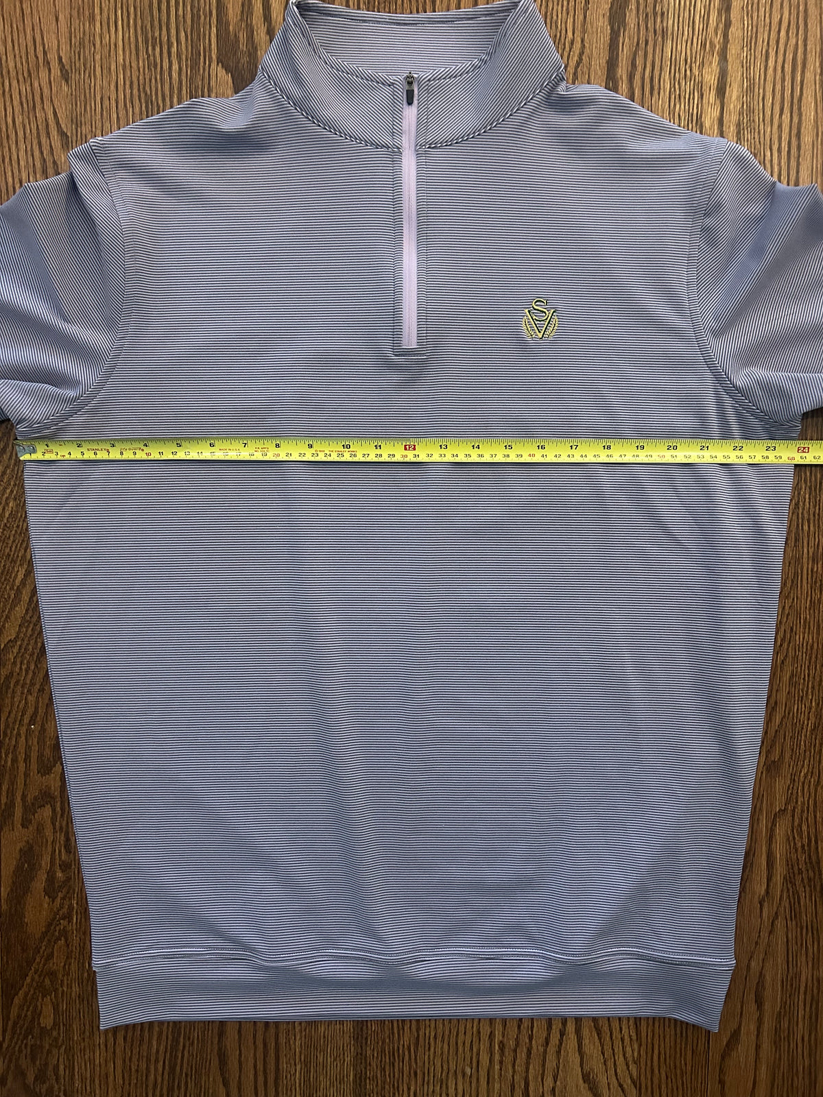 Peter Millar Sage Valley Golf Club Purple Striped Quarter Zip Pullover Large Men