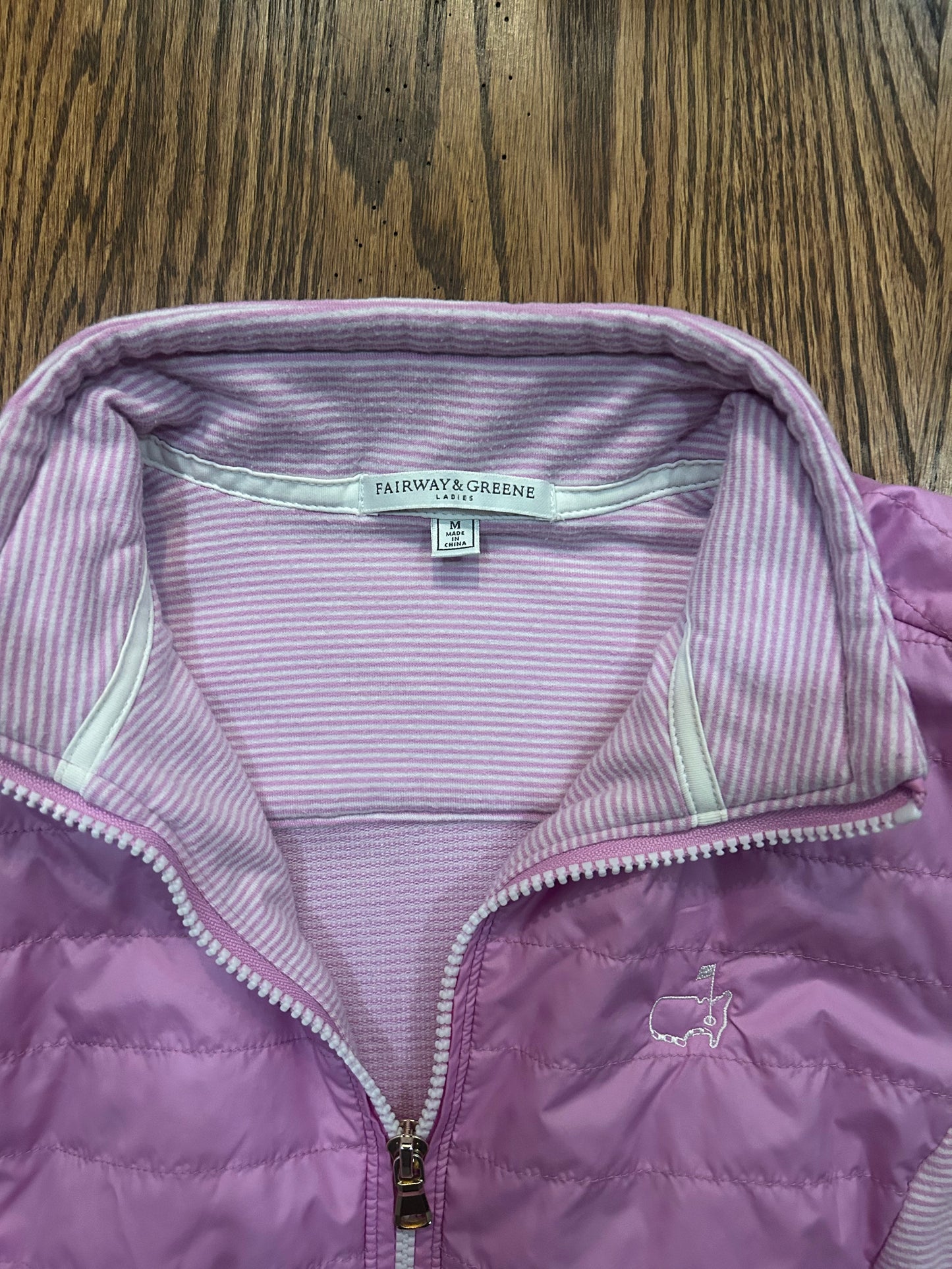 Women’s Medium Masters Fairway & Greene Pink Full Zip Jacket Golf
