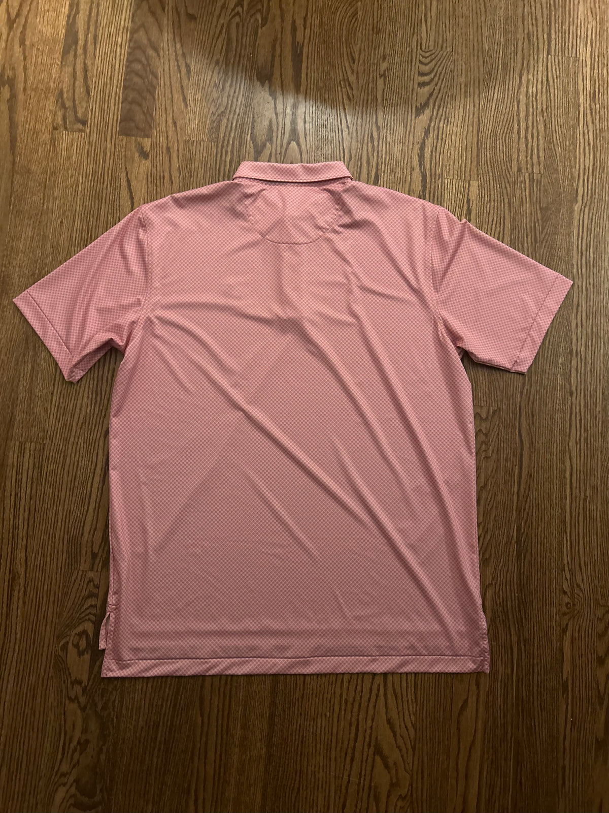 Men’s Large Masters Peter Millar Pink Geometric Performance Golf Polo