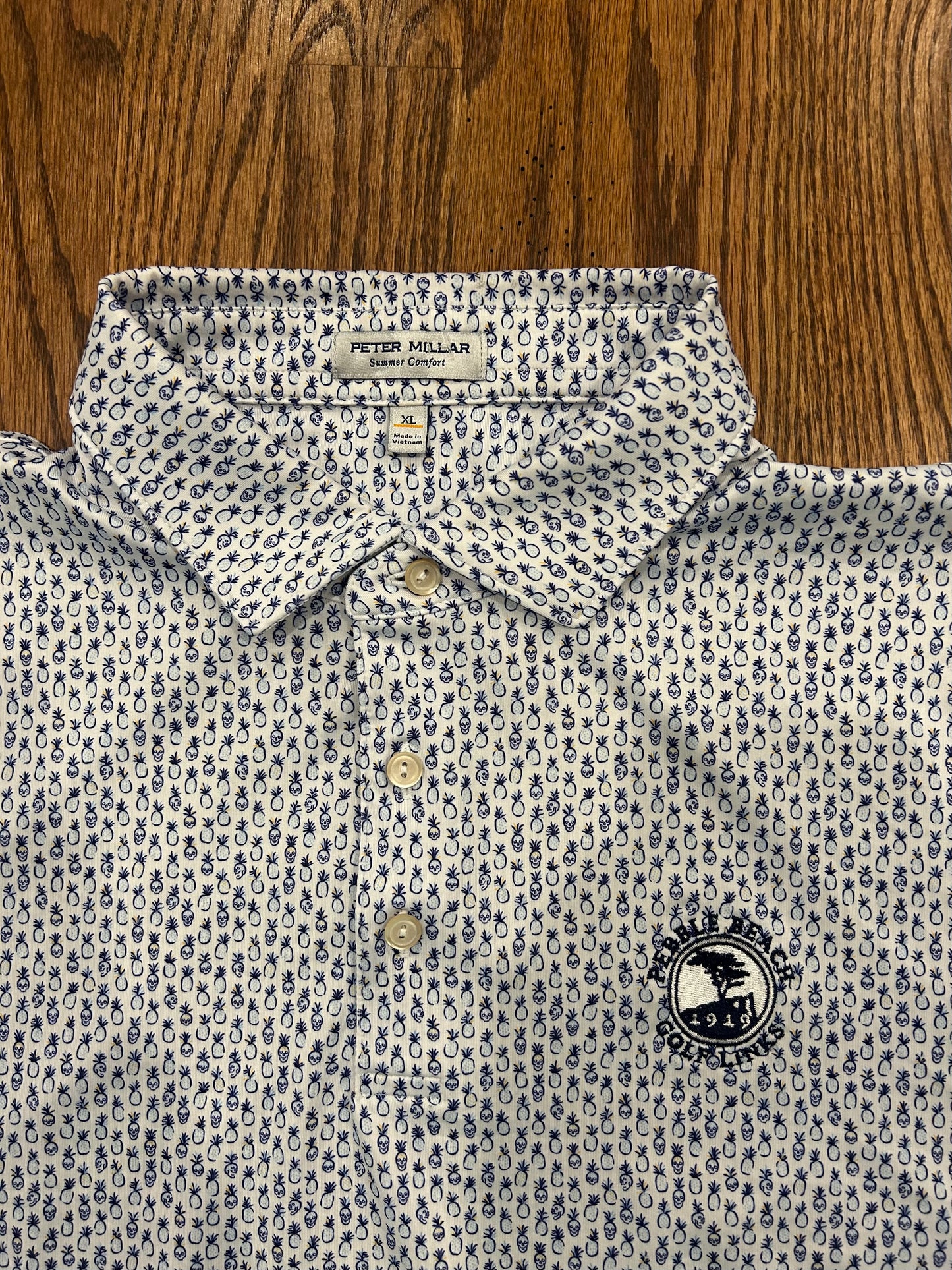 Men’s XL Peter Millar Pebble Beach Skulls & Pineapples Polo