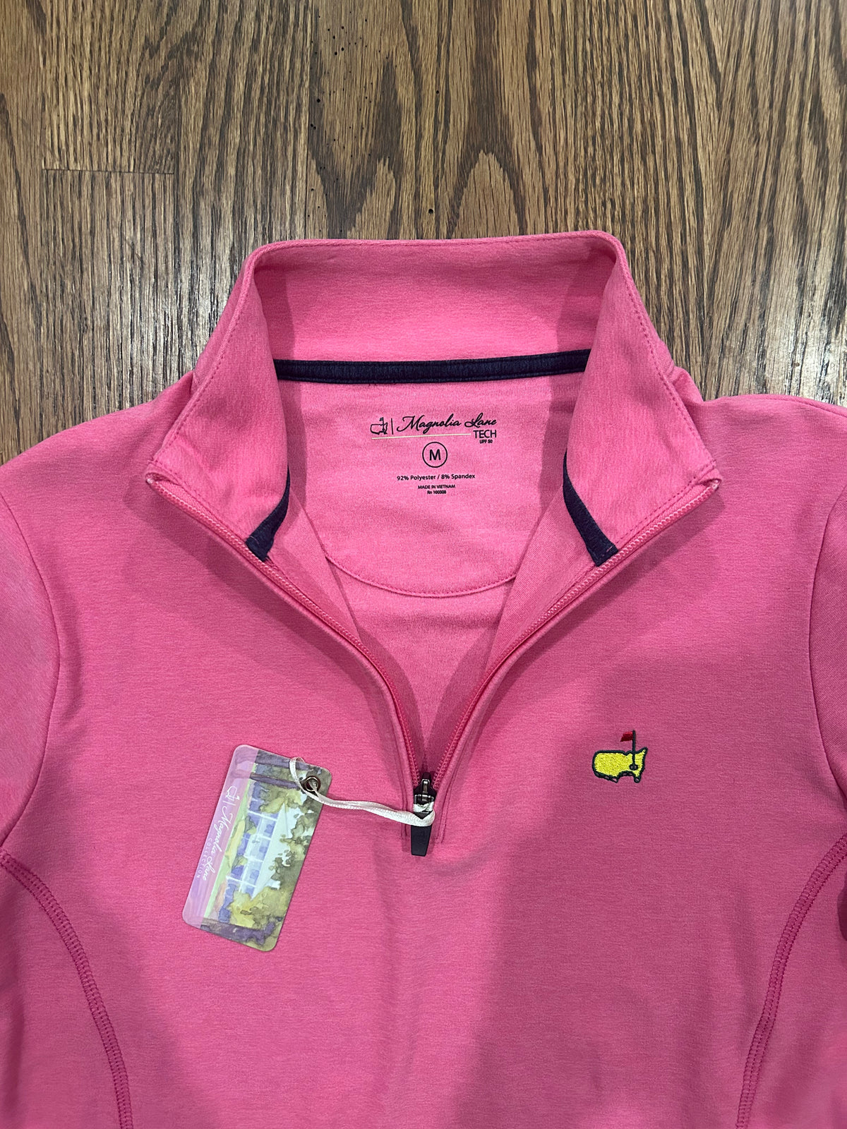 Masters Magnolia Lane Women’s Medium Quarter Zip Pullover Pink Performance Golf