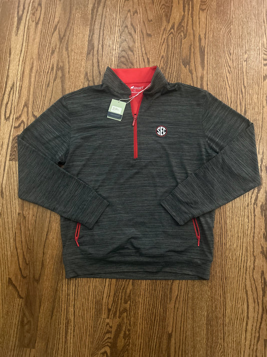 Men’s Small Horn Legend SEC Football Quarter Zip Gray Golf (fits big)