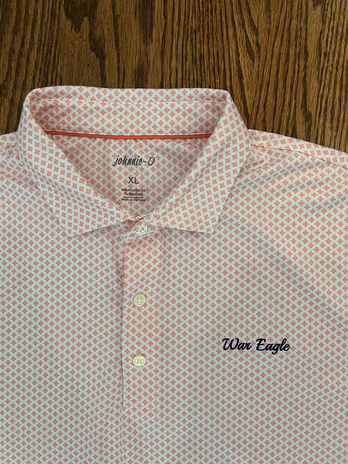 Men’s XL Johnnie O War Eagle Auburn Tigers Performance Golf Polo