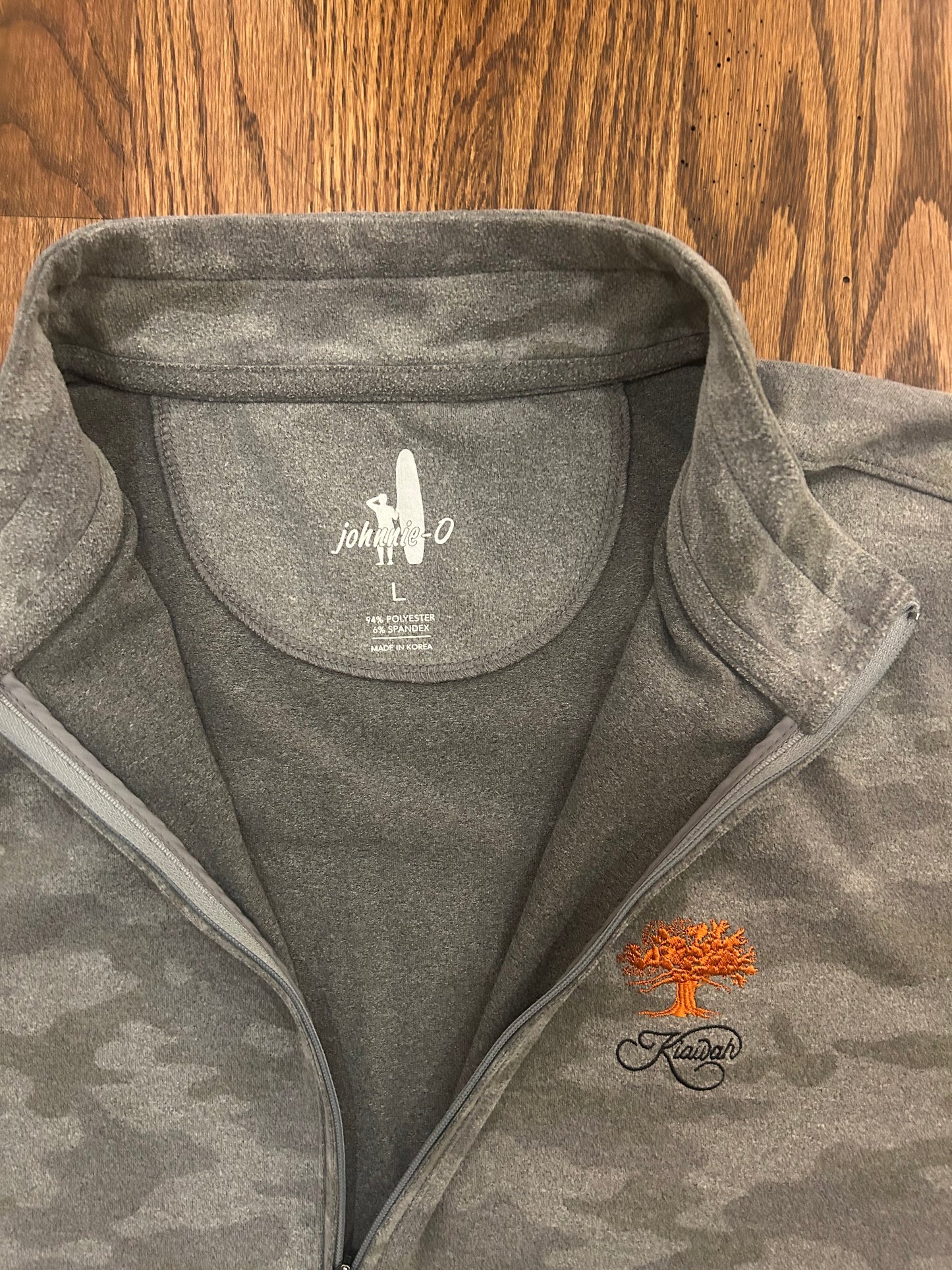 Men’s Large Johnnie O Kiawah Island Gray Camo Quarter Zip
