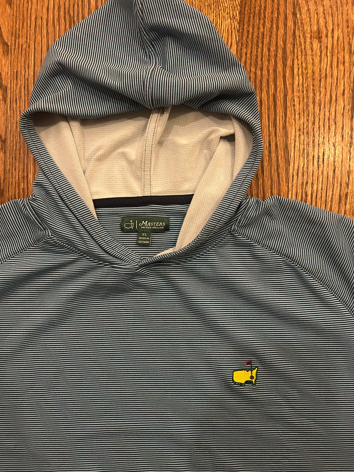 Masters Peter Millar Hoodie XL Blue Striped Pullover Augusta National Golf