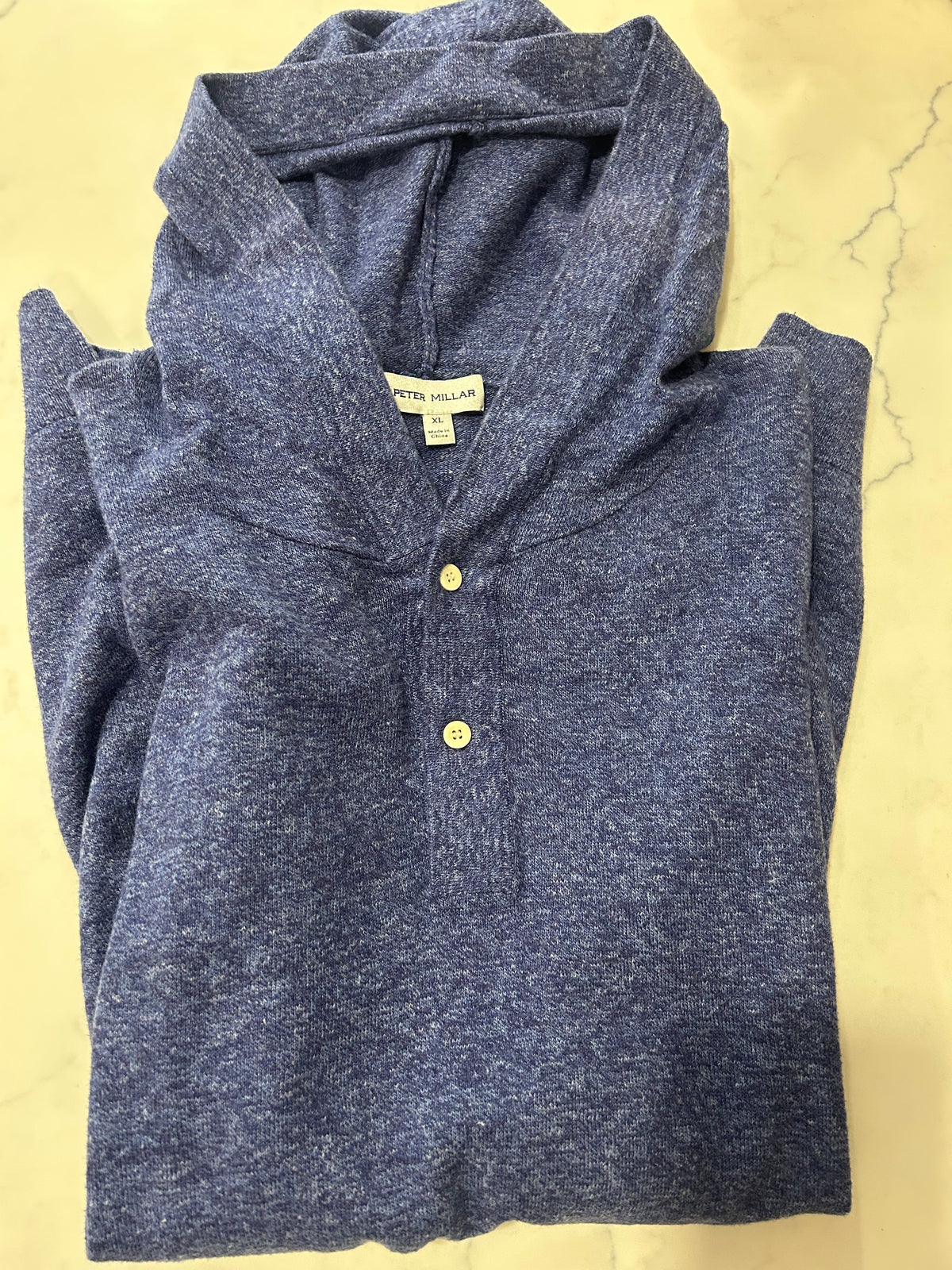 Peter Millar Pebble Beach Men’s XL Blue Golf Hoodie 80/20 Cotton Linen