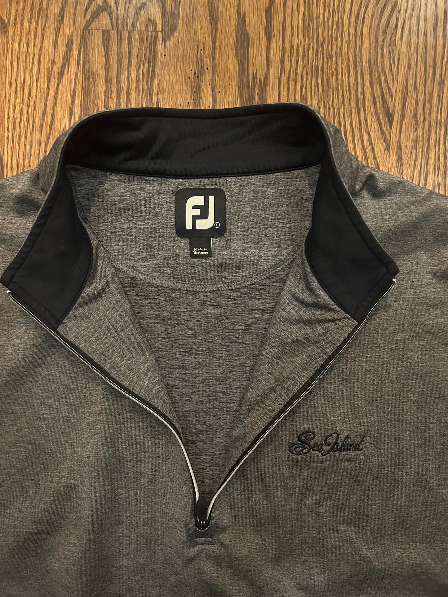 Men’s Large FootJoy Sea Island Gray Quarter Zip Performance Golf Vest
