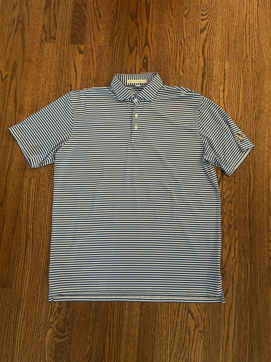 Men’s XL Holderness & Bourne Philadelphia Cricket Club Blue Striped Golf Polo