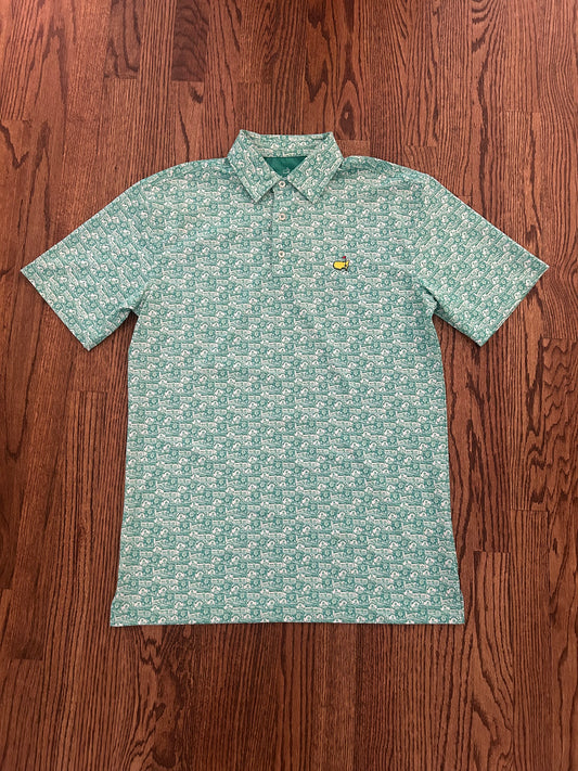 Men’s Small Masters Tech Green Graphic Polo