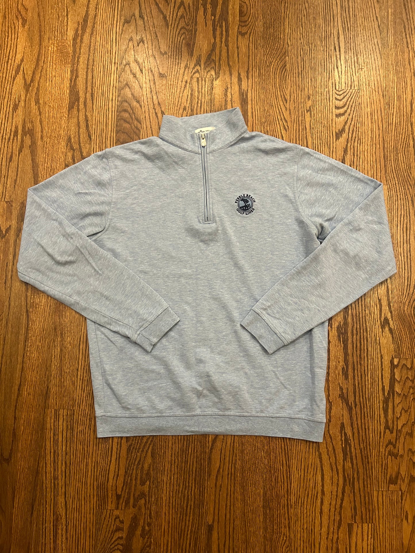 Men’s Medium Peter Millar Pebble Beach Golf Quarter Zip Pullover Light Blue