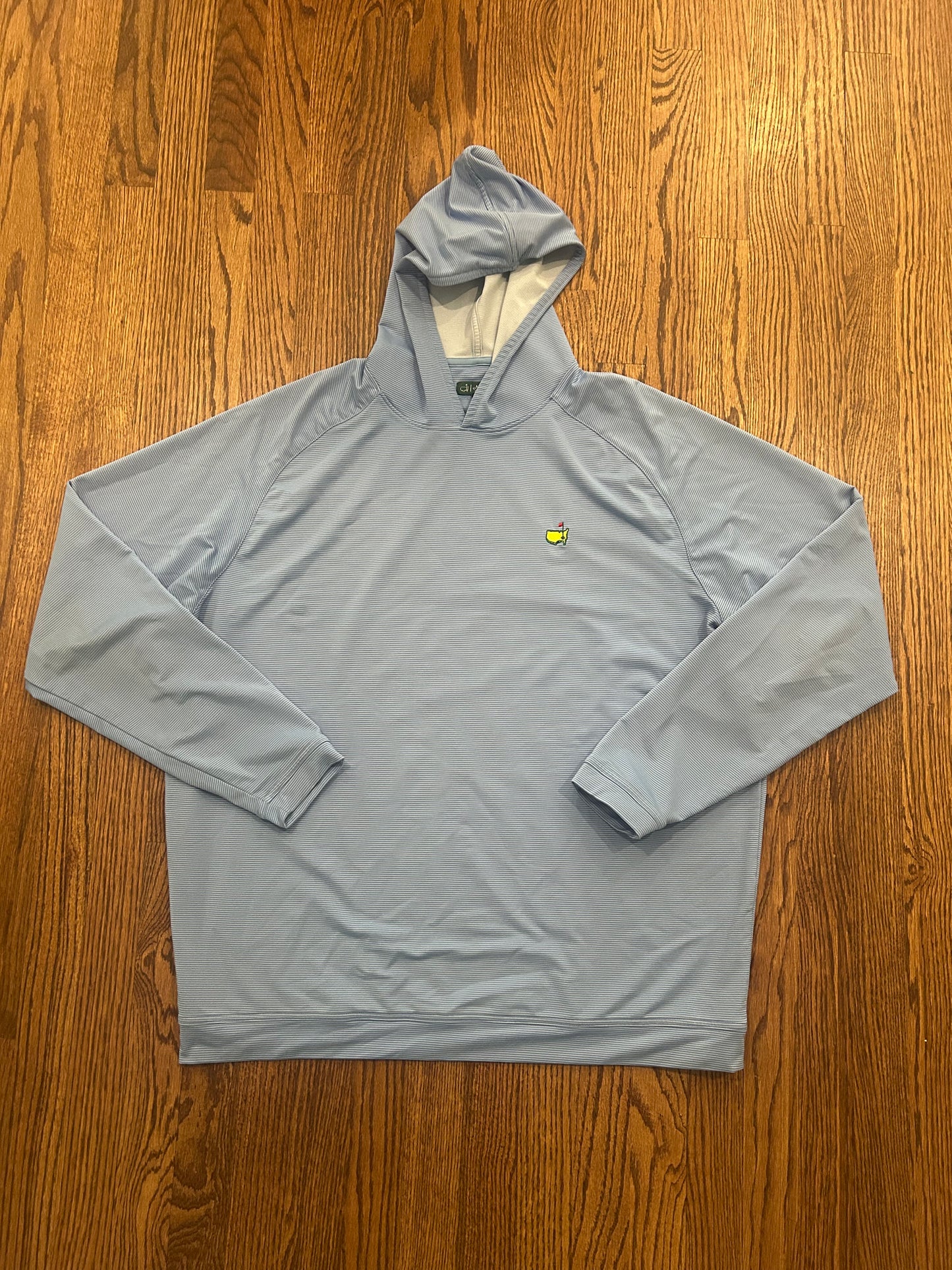 Men’s XL Masters Peter Millar Blue Striped Performance Golf Hoodie