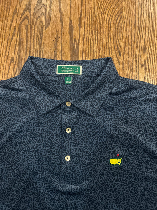 Men’s XL Masters Leter Millar Blue Floral Performance Golf Polo