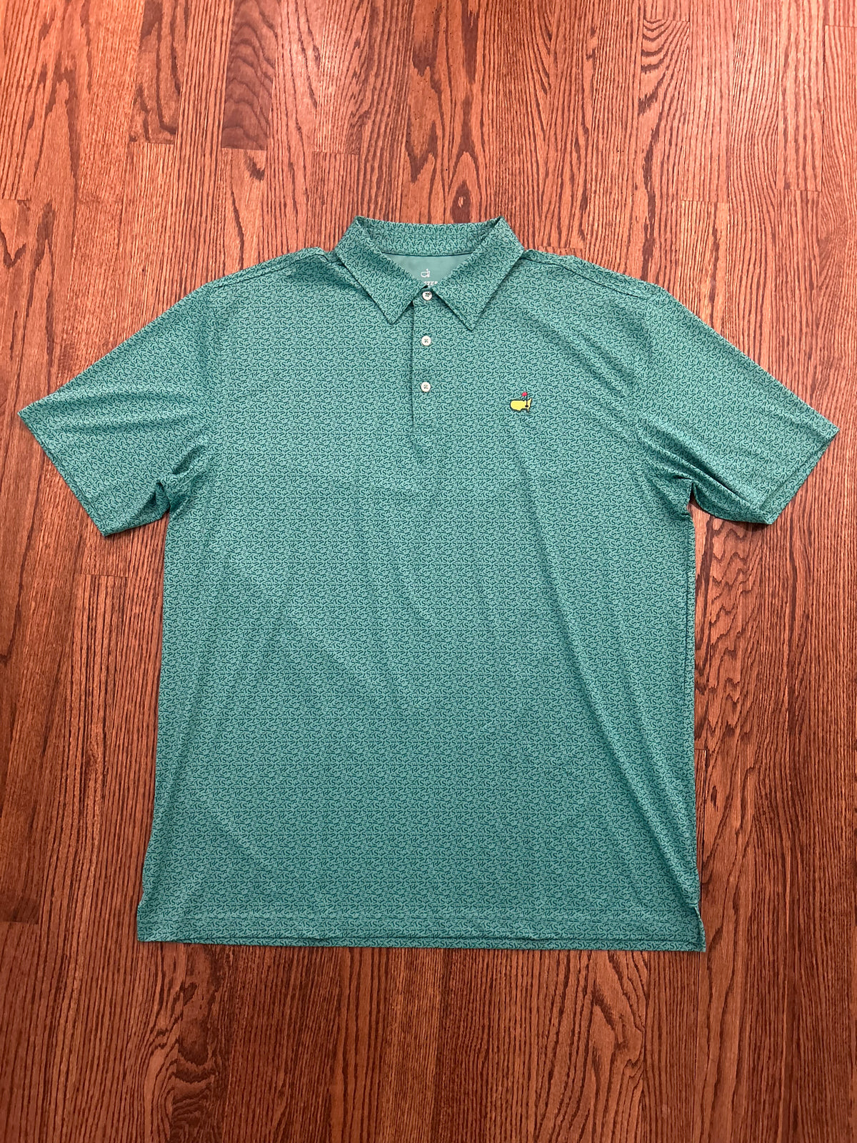 Men’s XL Masters Tech Green Graphic Letter Performance Golf Polo
