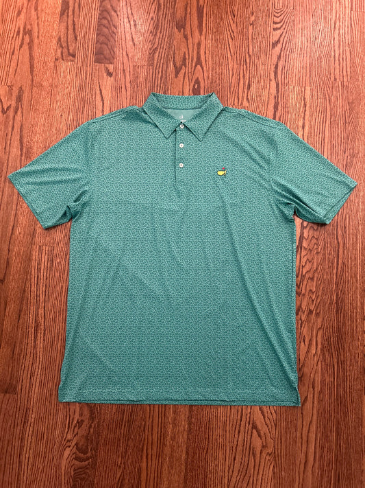 Men’s XL Masters Tech Green Graphic Letter Performance Golf Polo