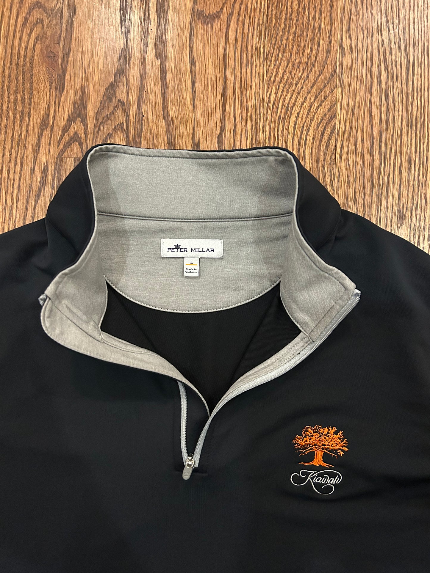 Men’s Large Peter Millar Kiawah Island Black Quarter Zip Golf