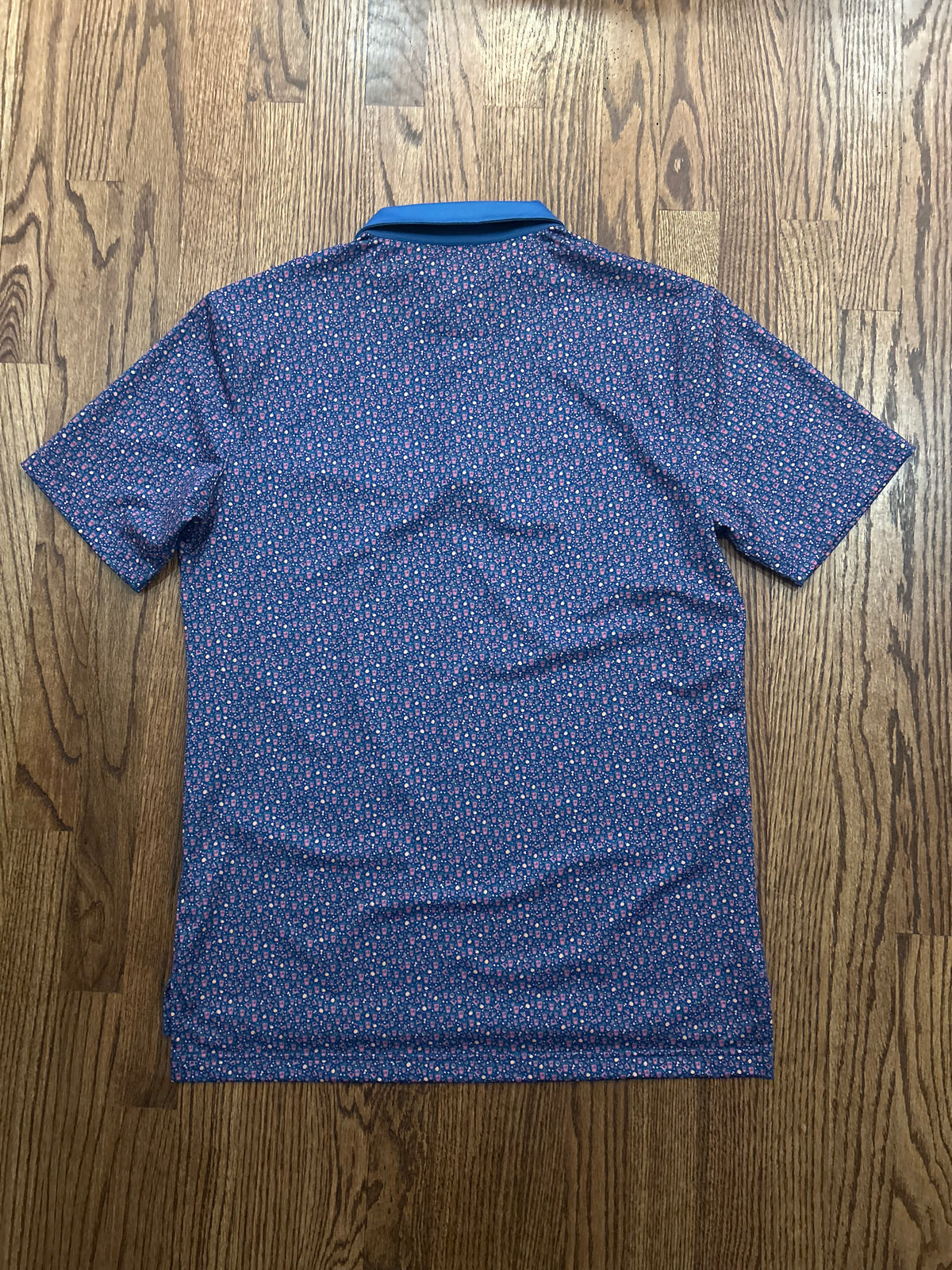 Men’s Small Masters Tech Navy Purple Drinks Graphic Performance Golf Polo Angc