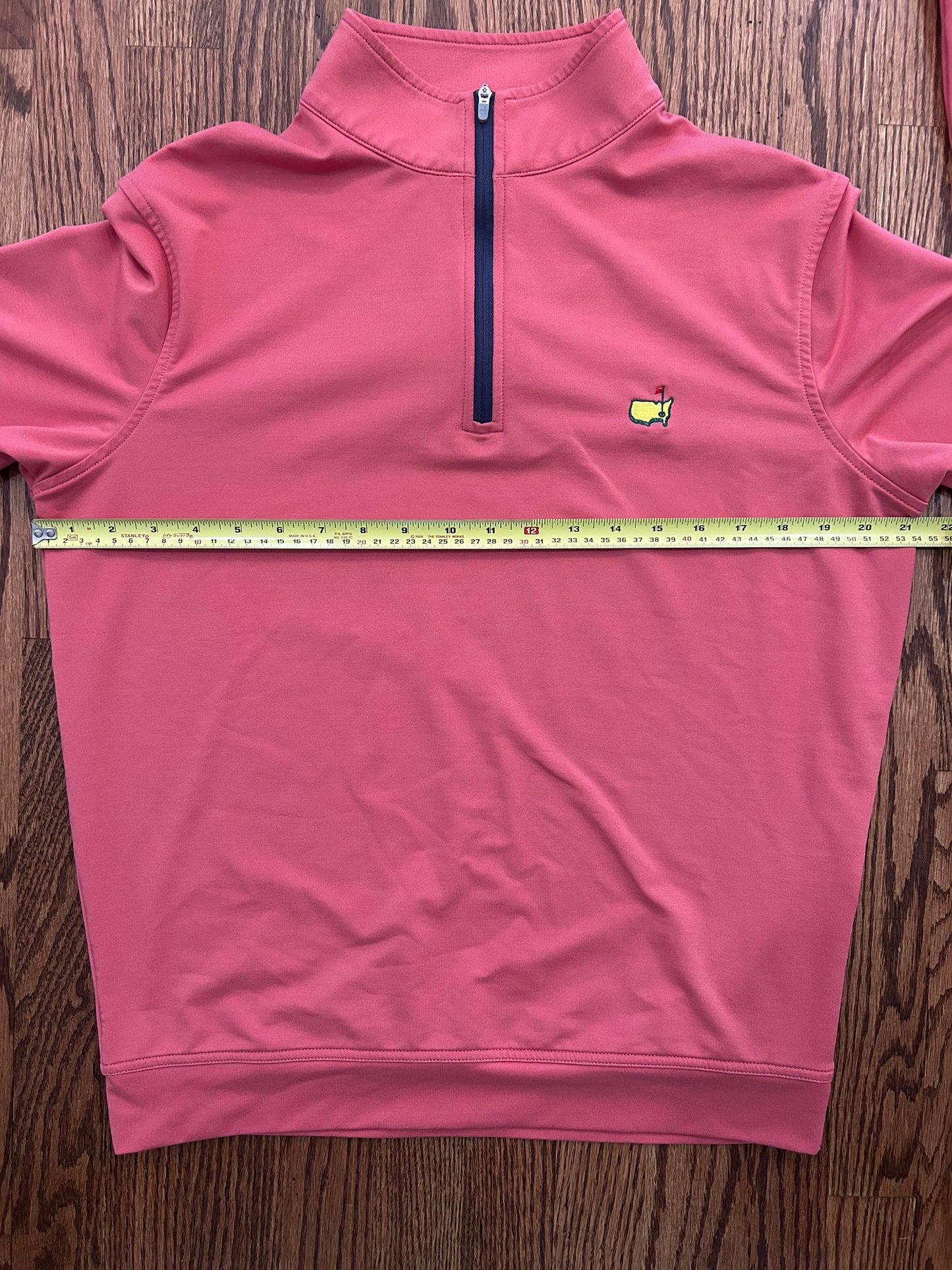 Men’s Small Masters Peter Millar Coral Performance Golf Quarter Zip