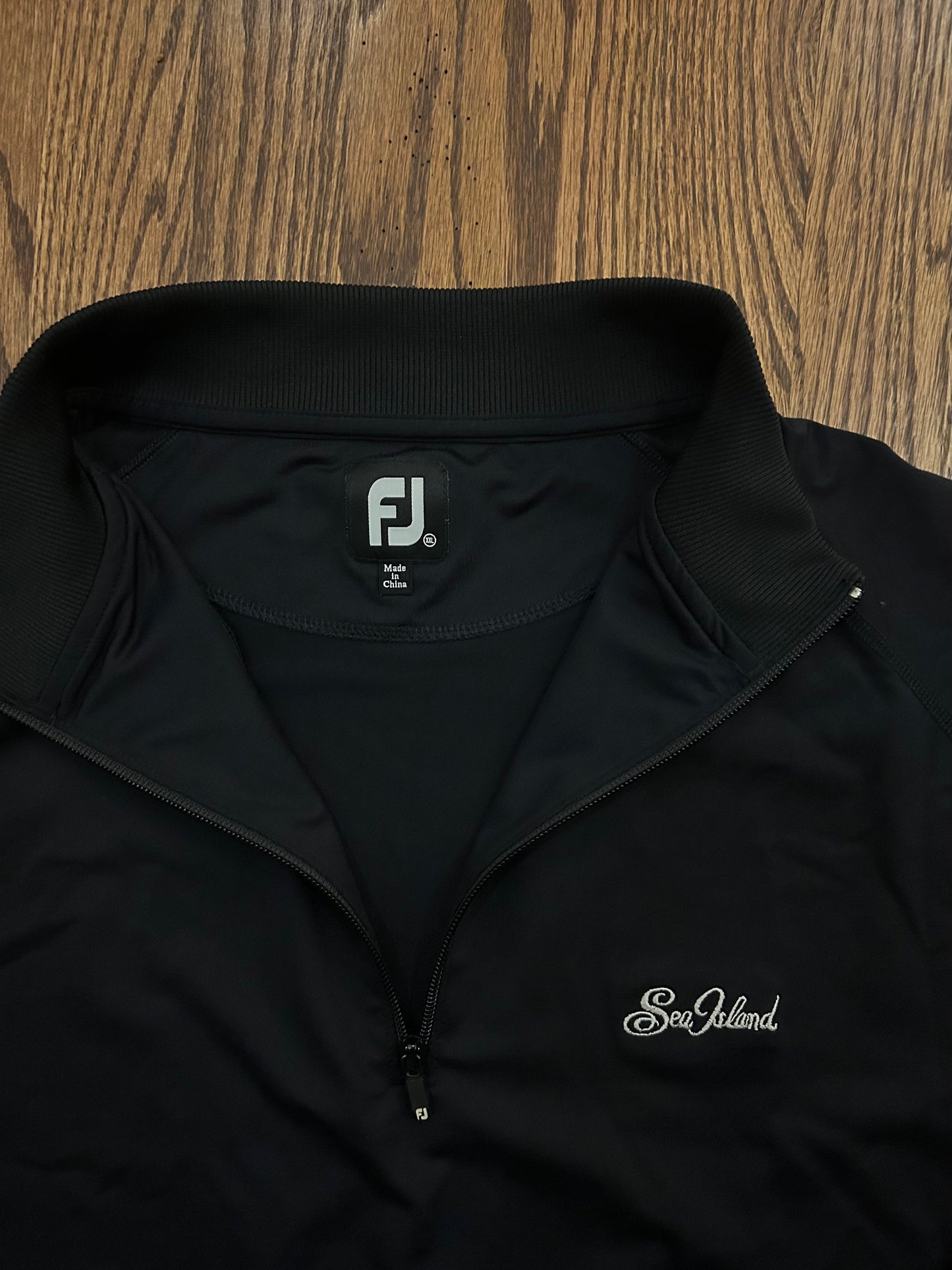 Men’s 2XL FootJoy Sea Island Black Performance Golf Quarter Zip