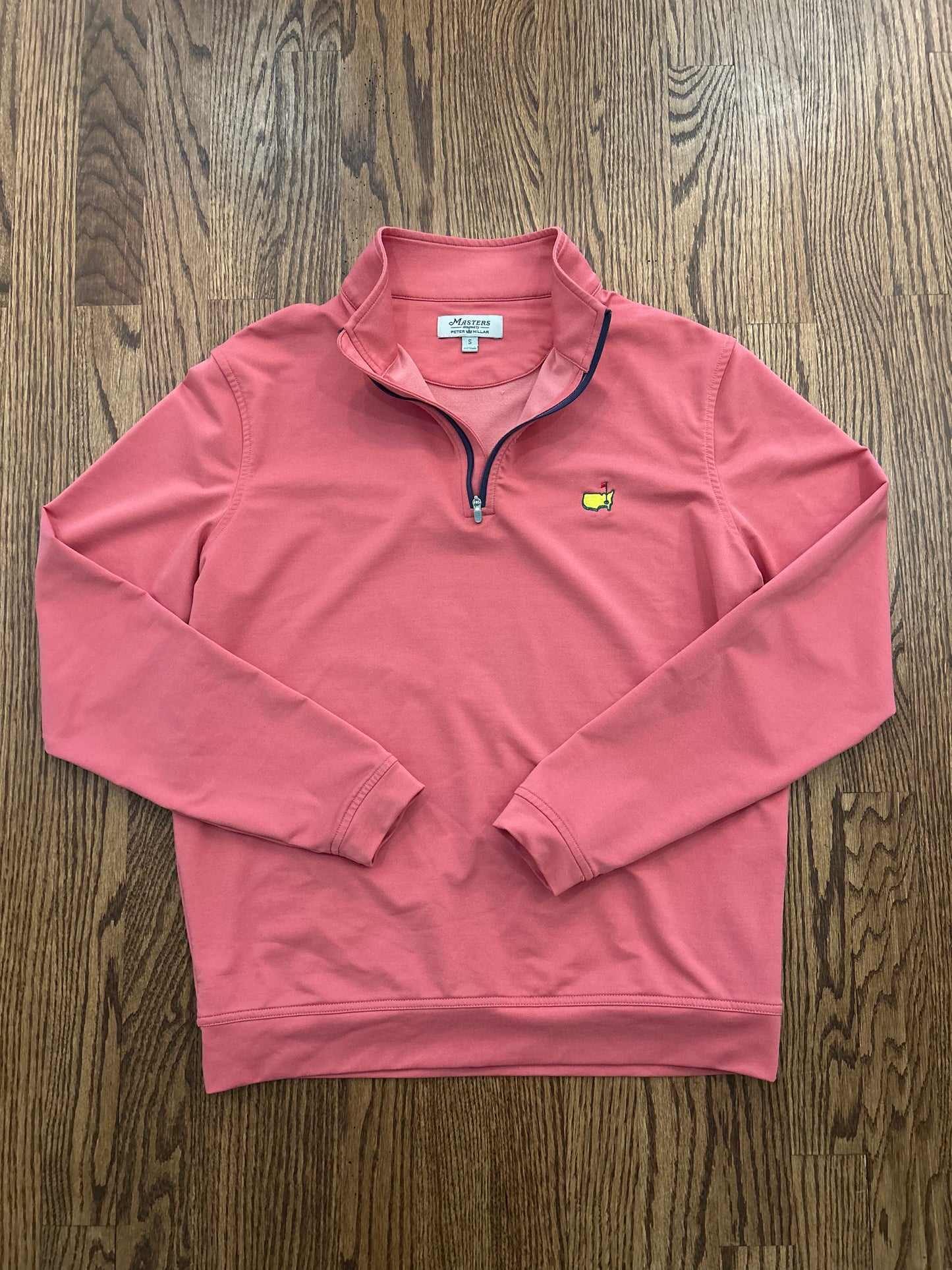 Men’s Small Masters Peter Millar Coral Performance Golf Quarter Zip