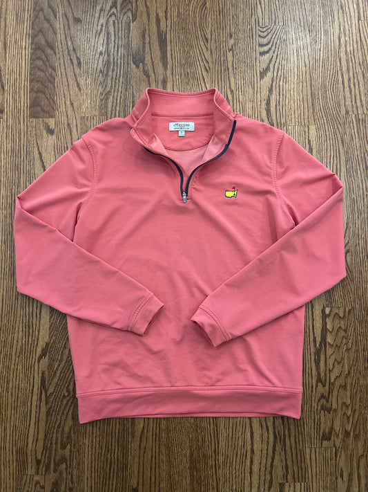 Men’s Small Masters Peter Millar Coral Performance Golf Quarter Zip