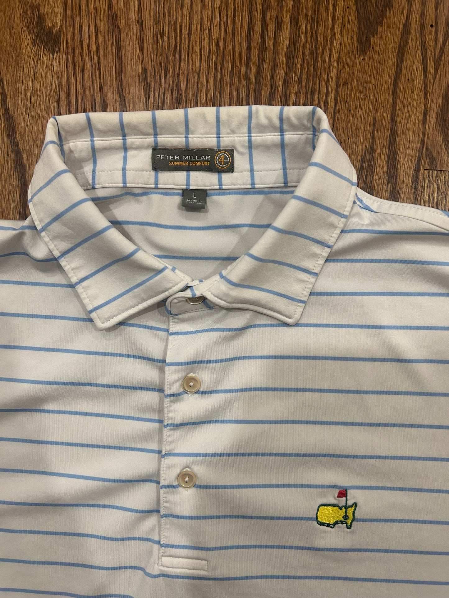 Men’s Large Masters Peter Millar Striped Polo