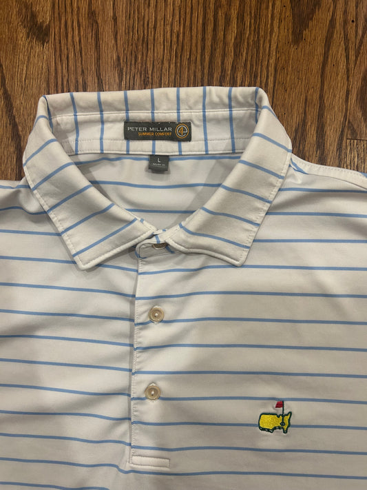 Men’s Large Masters Peter Millar Striped Polo