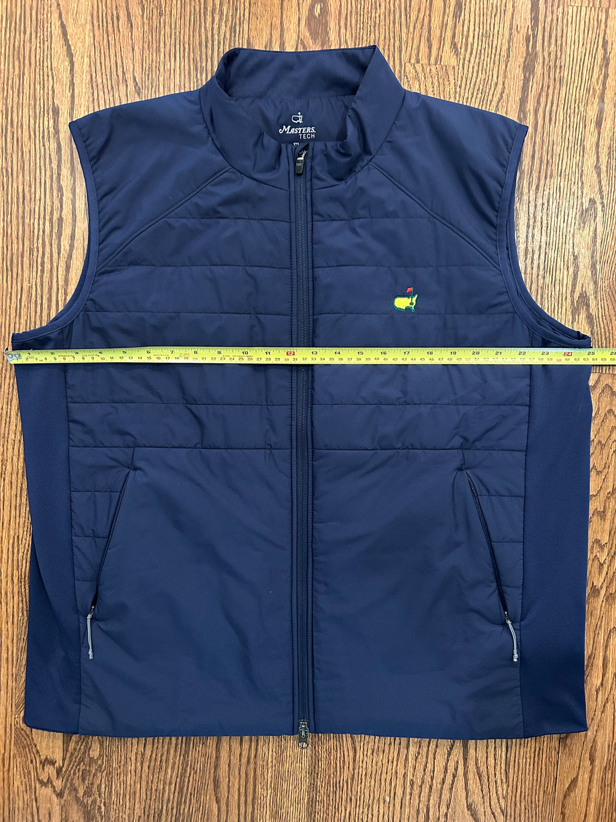 Mens 2XL Masters Tech Navy Blue Quilted Full Zip Golf Vest Augusta National Angc