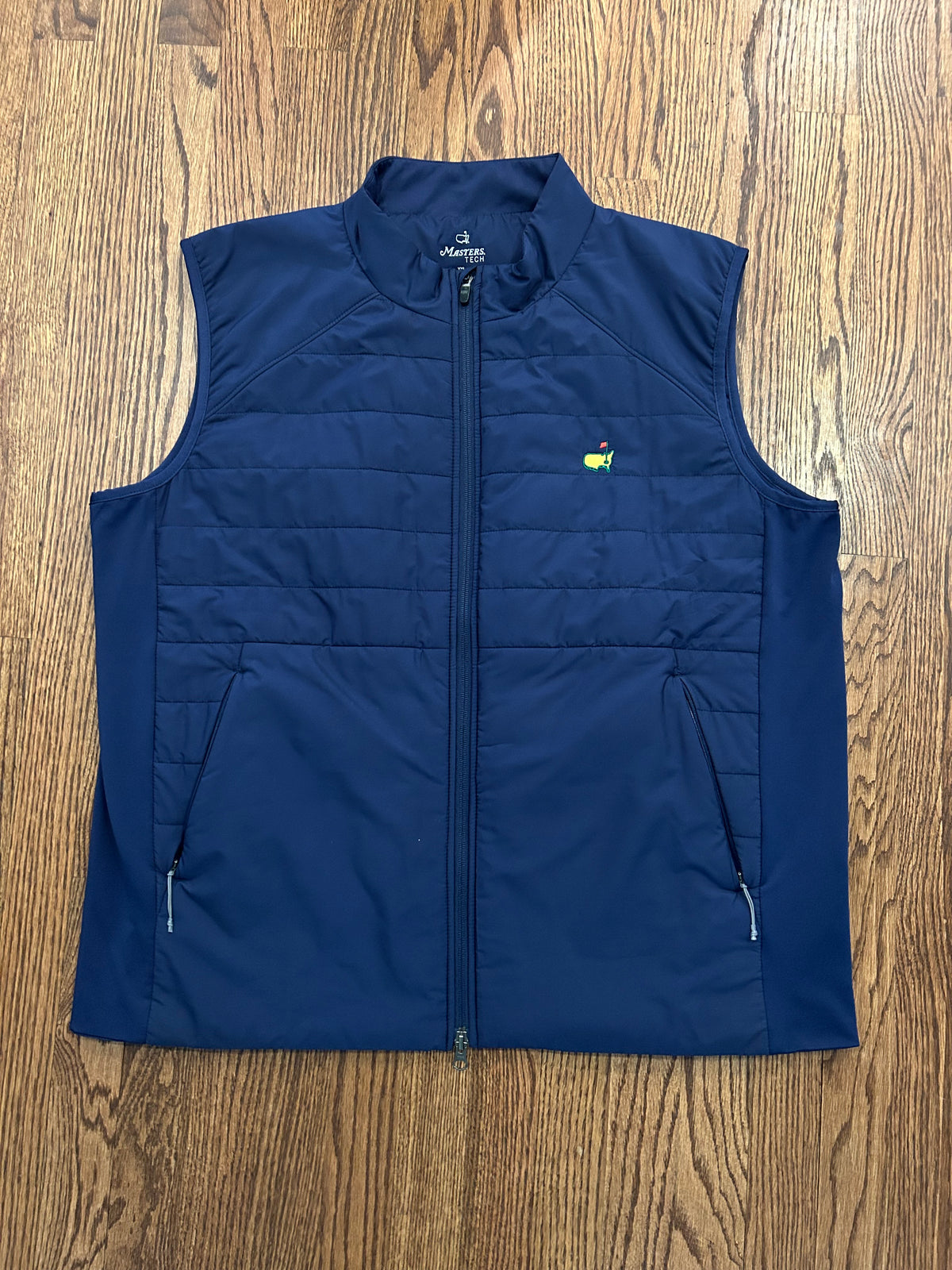 Mens 2XL Masters Tech Navy Blue Quilted Full Zip Golf Vest Augusta National Angc