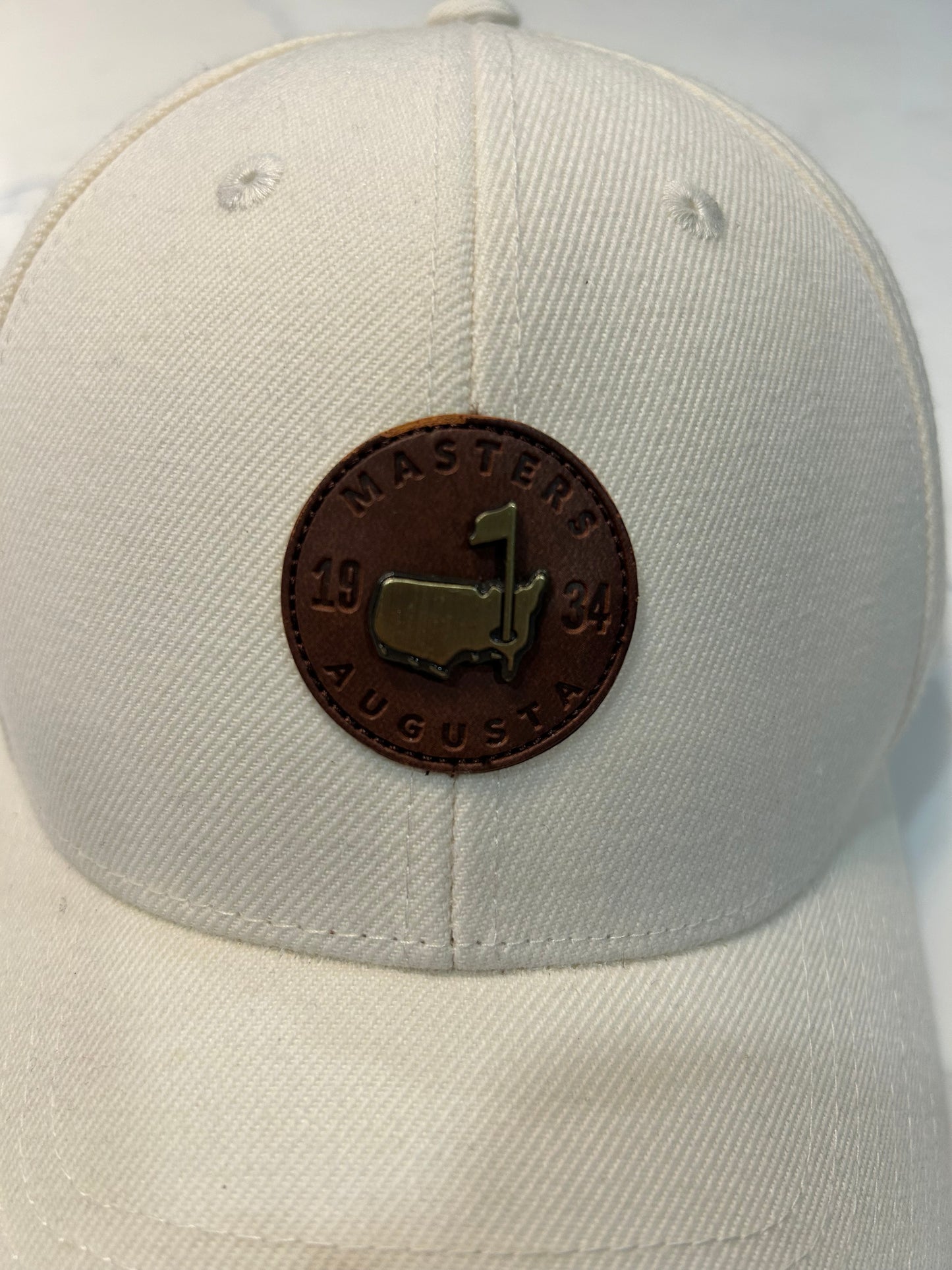 Heavily Worn Masters 1934 Hat Brown Leather Logo (rare)