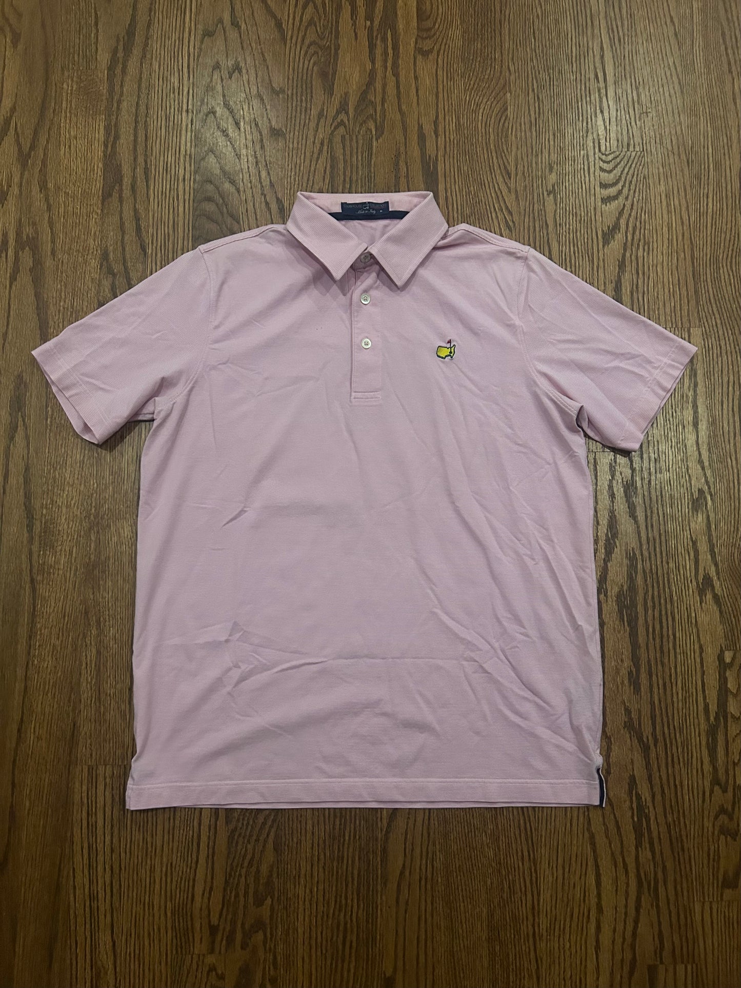Men’s Medium Masters Clubhouse Collection Pink Cotton Blend Golf Polo Augusta National