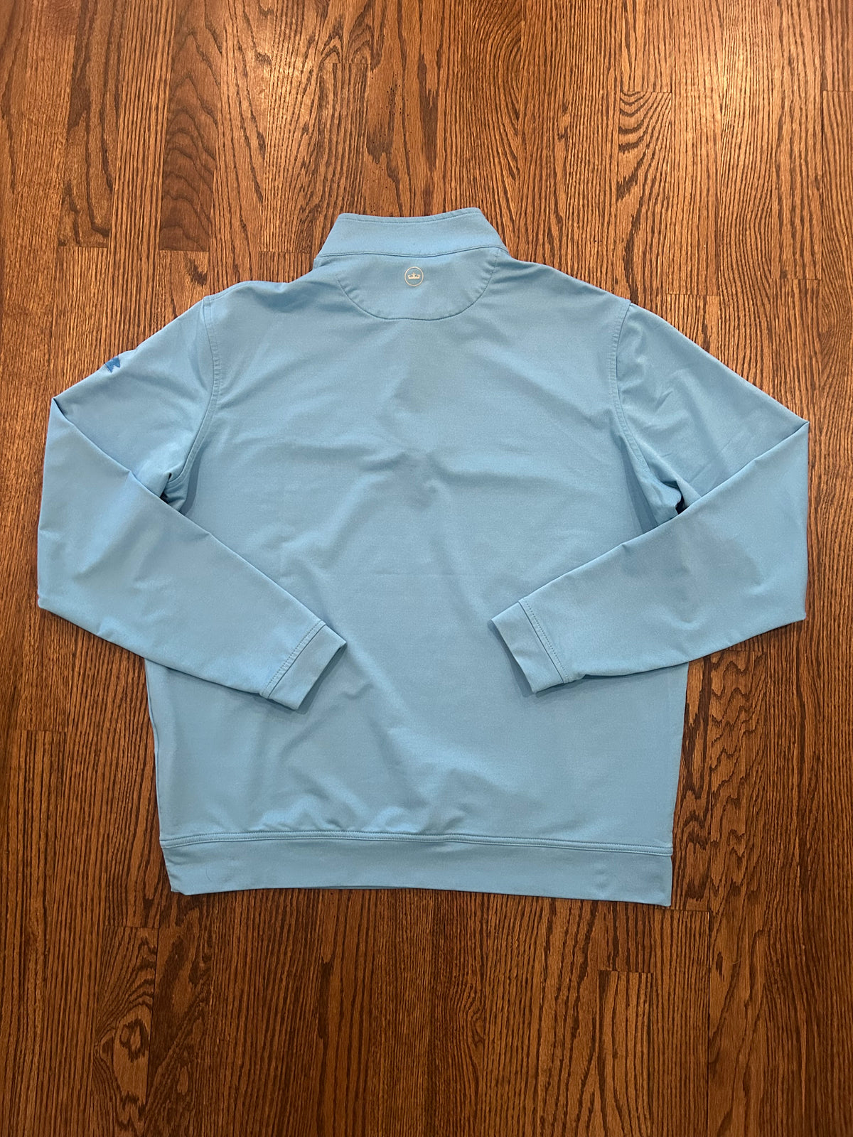 Men’s Large Peter Millar Sea Island Light Blue Performance Golf Quarter Zip