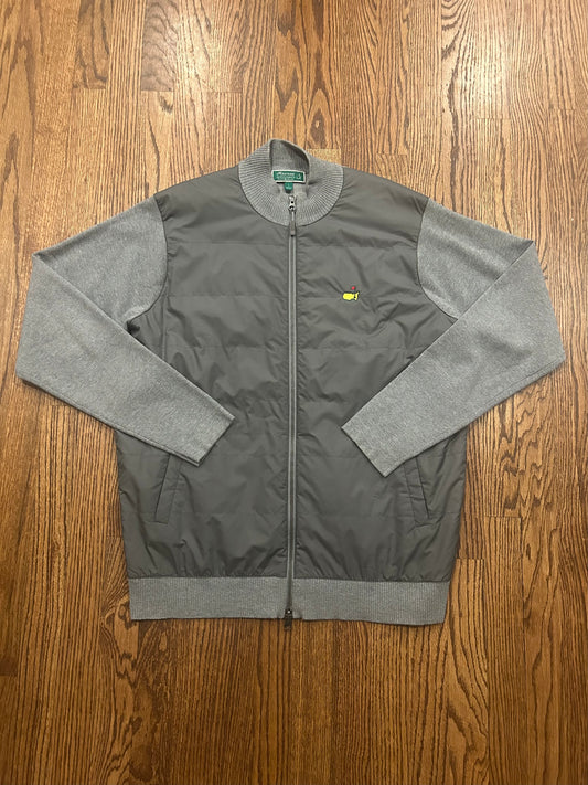 Men’s Large Masters Peter Millar Gray Full Zip Golf Sweater Augusta National