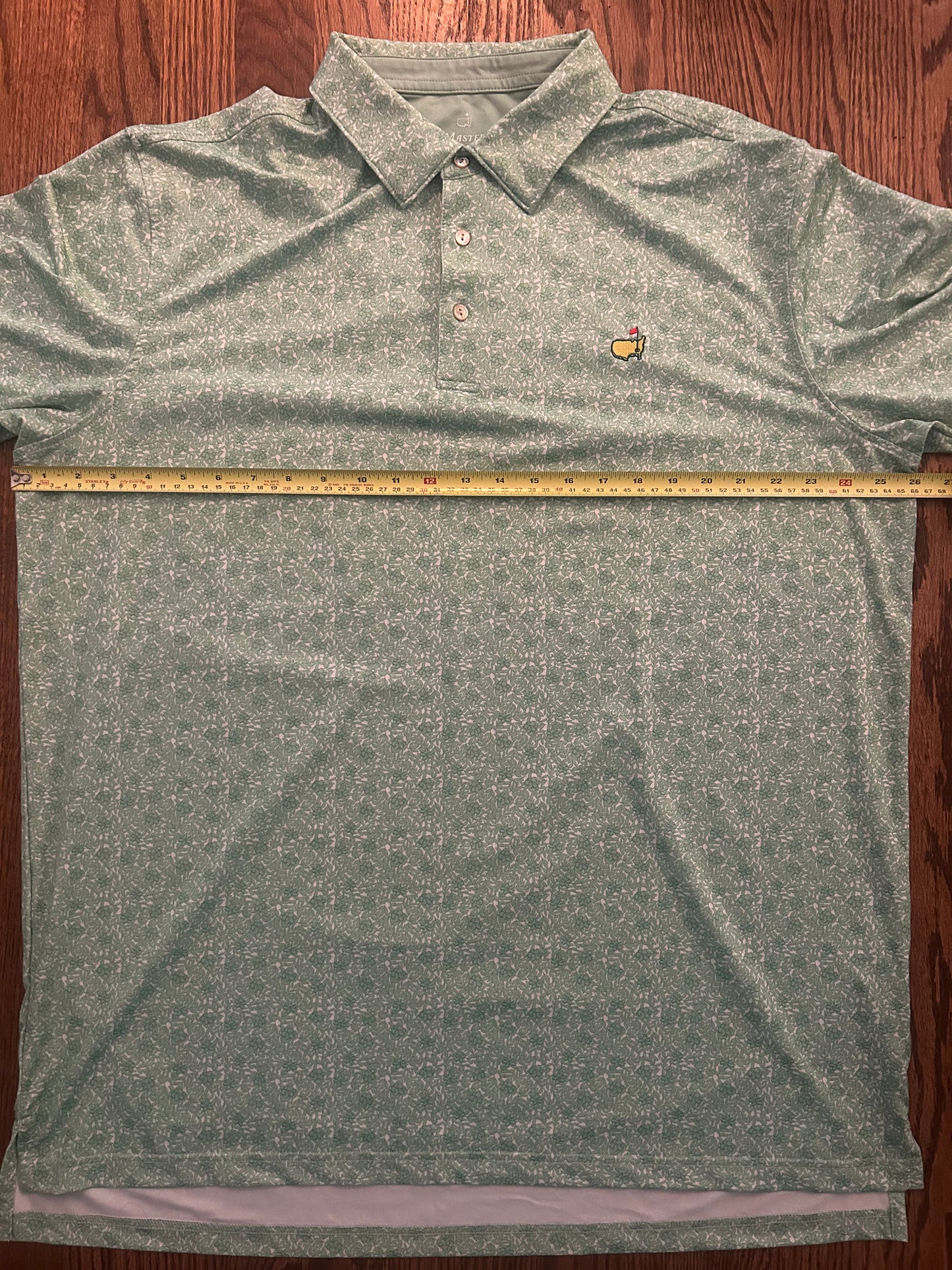 Men’s XL Masters Tech Green Floral Polo
