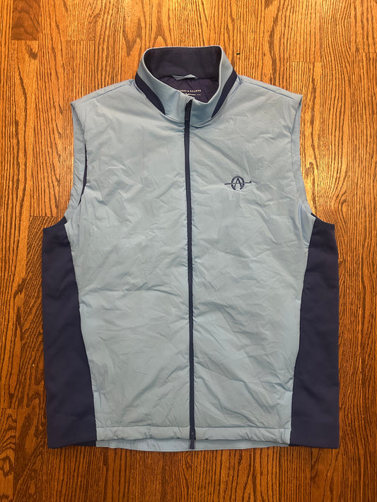 Holderness & Bourne Men's Large Light Blue Insulated Golf Vest Full Zip Logo